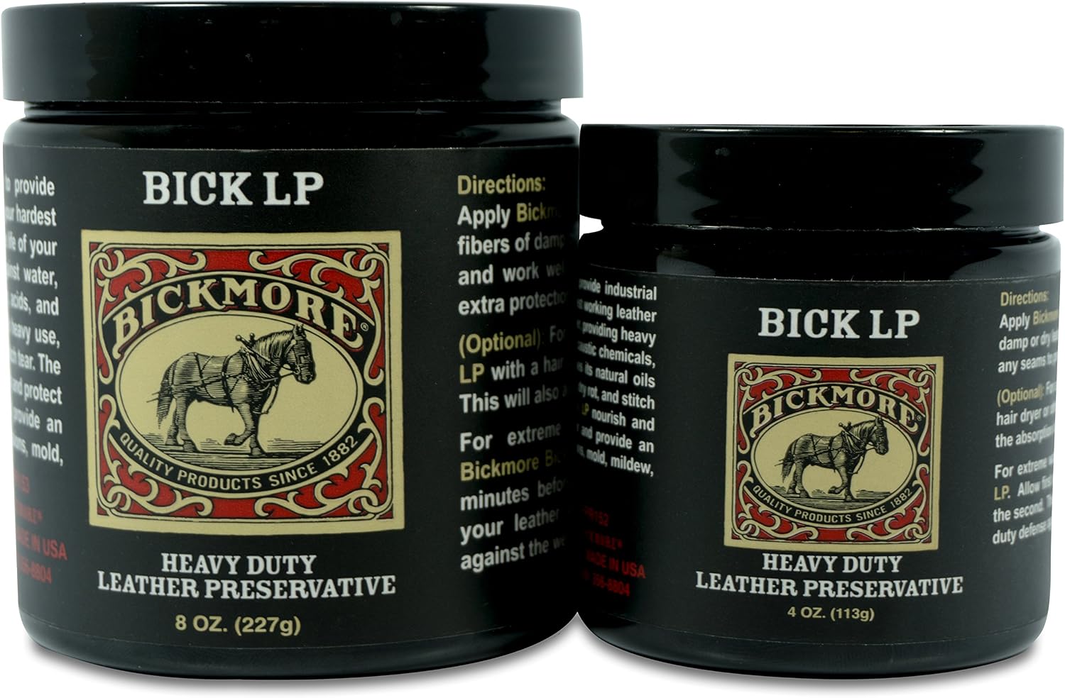 Bickmore Bick LP Leather Conditioner 8 oz, Scratch Repair | Heavy-duty preservative protects, softens and restores dry, cracked leather. Made in USA.
