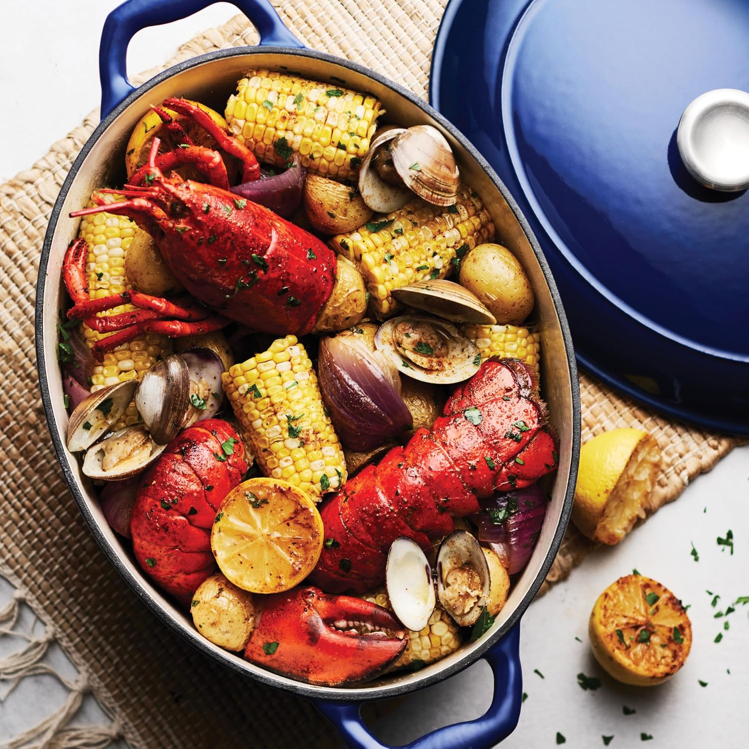 Tramontina Bestow Enameled Cast Iron 4-Qt Braiser Pan with Lid, Blue | Oven-to-Table Casserole Dish, Great for Shallow Braises & Simmers