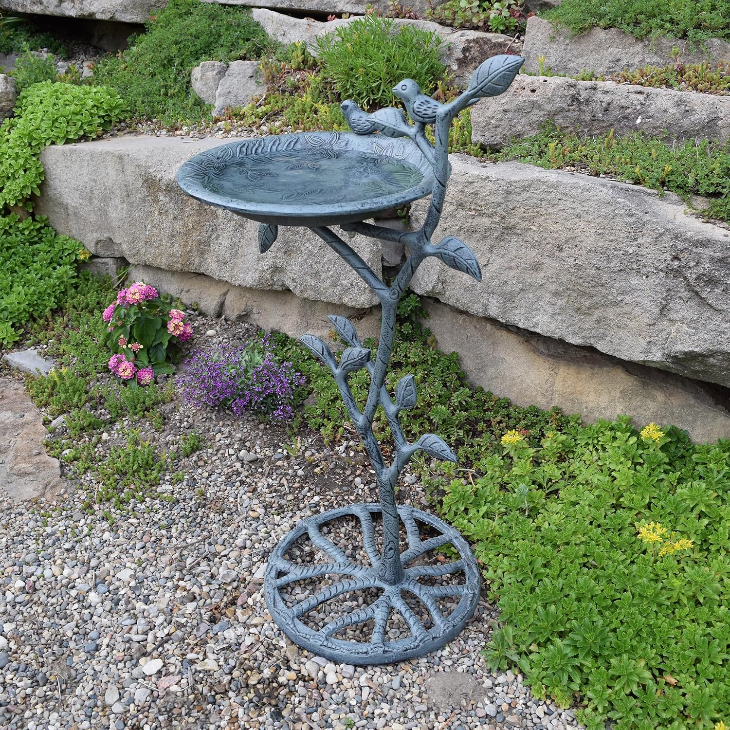 Oakland Living Meadow Bird Bath, Antique Bronze