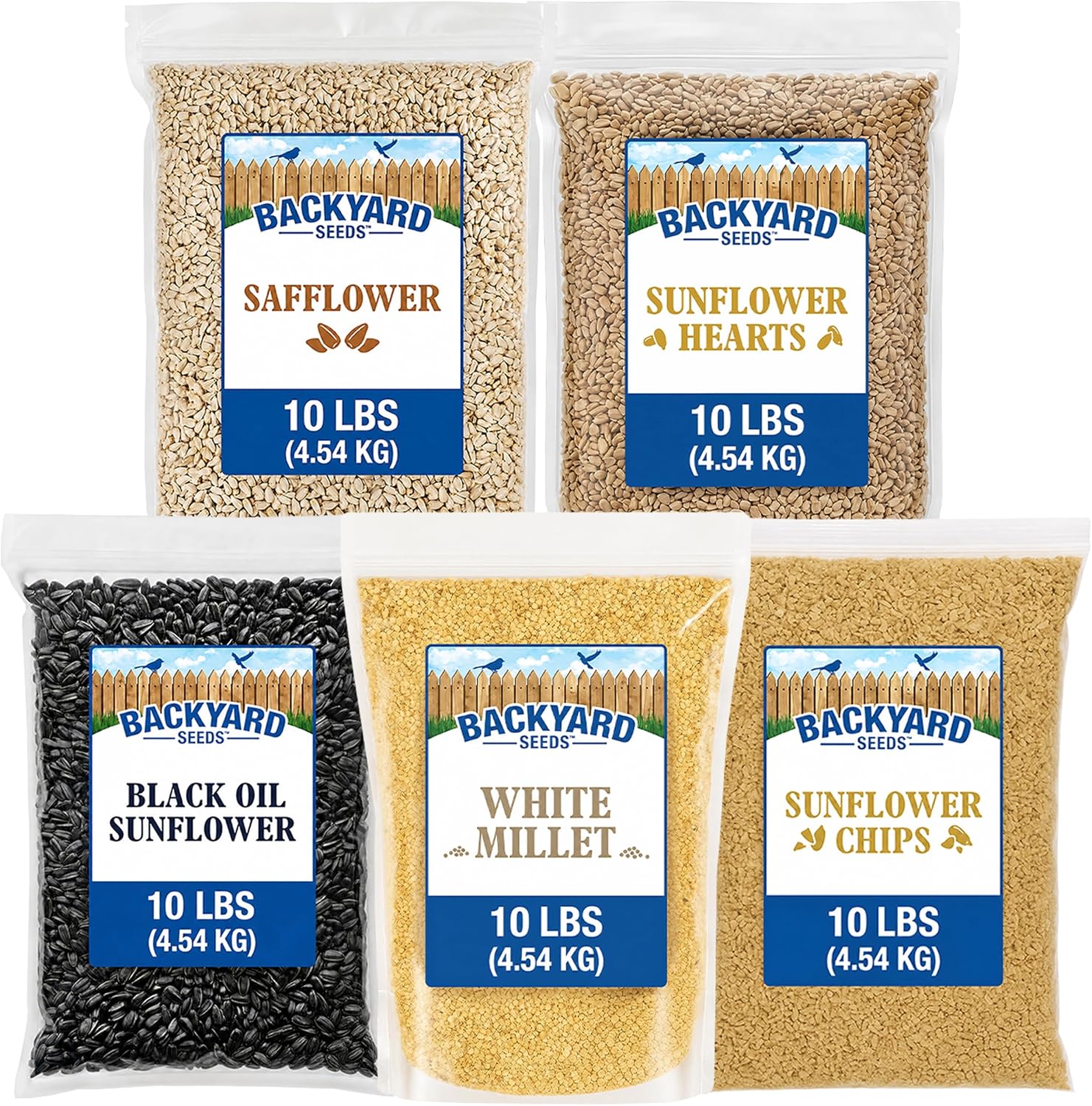 CountryMax Shelled Sunflower Chips 10 lb - No Waste Bird Seed for Outside Feeders, Resealable Bag of Wild Bird Feed | For Smaller Beaks, No Mess, No Waste. High Energy & USA Sourced. For Ground Feeding or Bird Feeders, For Year-Round Feeding