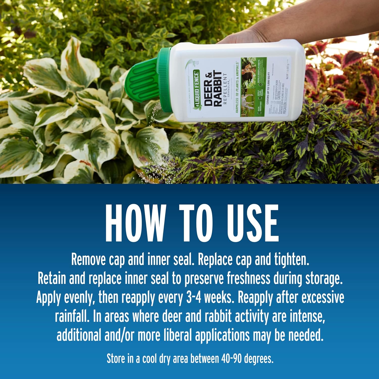 Liquid Fence Deer And Rabbit Repellent Granular 2 Pounds, Apply Year-Round