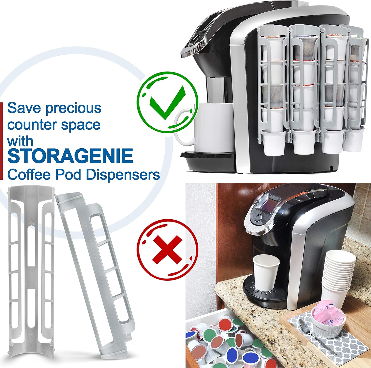 STORAGENIE Coffee Pod Holder for Keurig, Stores 10 Pods