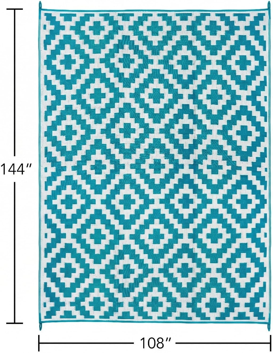 FH Home Outdoor Camping Rug - Waterproof, Fade Resistant, Reversible - Premium Recycled Plastic - Striped - Large Patio, Deck, Sunroom