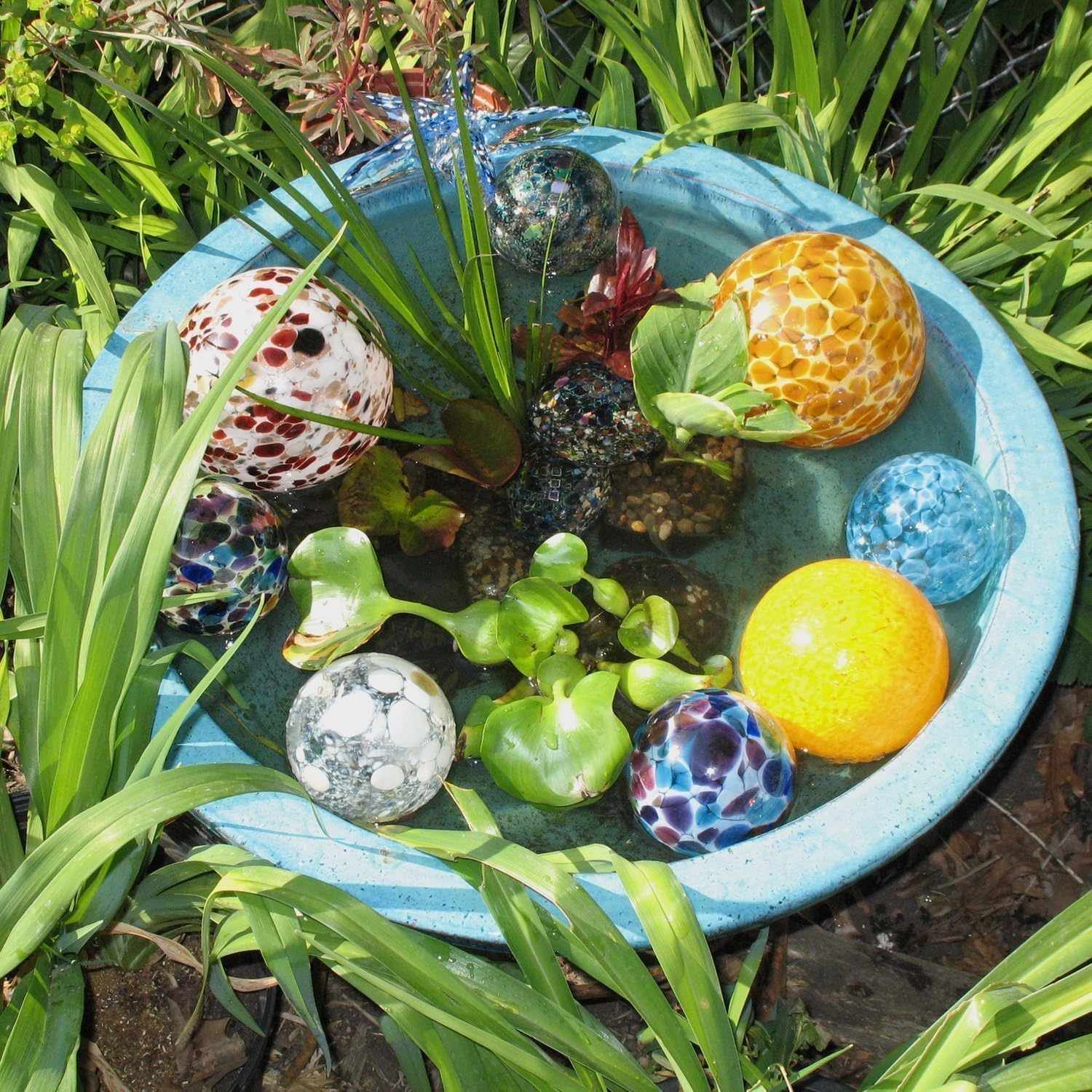 Totally Blown Glassworks Pond Float. Handmade Blown Glass, Garden Gazing Ball, Table Centerpiece