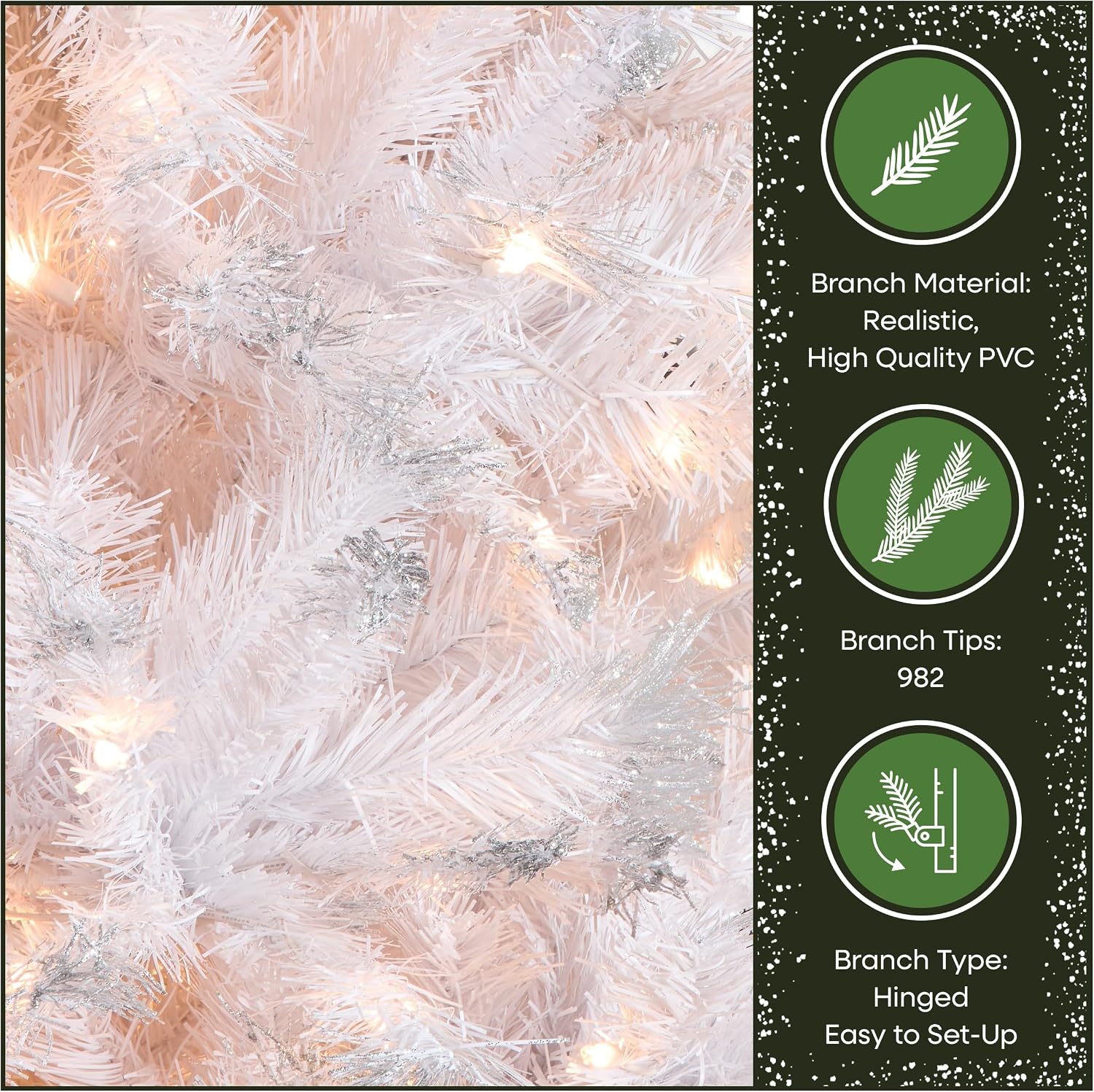 National Tree Company 7.5ft Pre-Lit Winchester Pine Christmas Tree | 500 Clear Lights, 1,198 Tips, Includes Stand, Artificial, Green