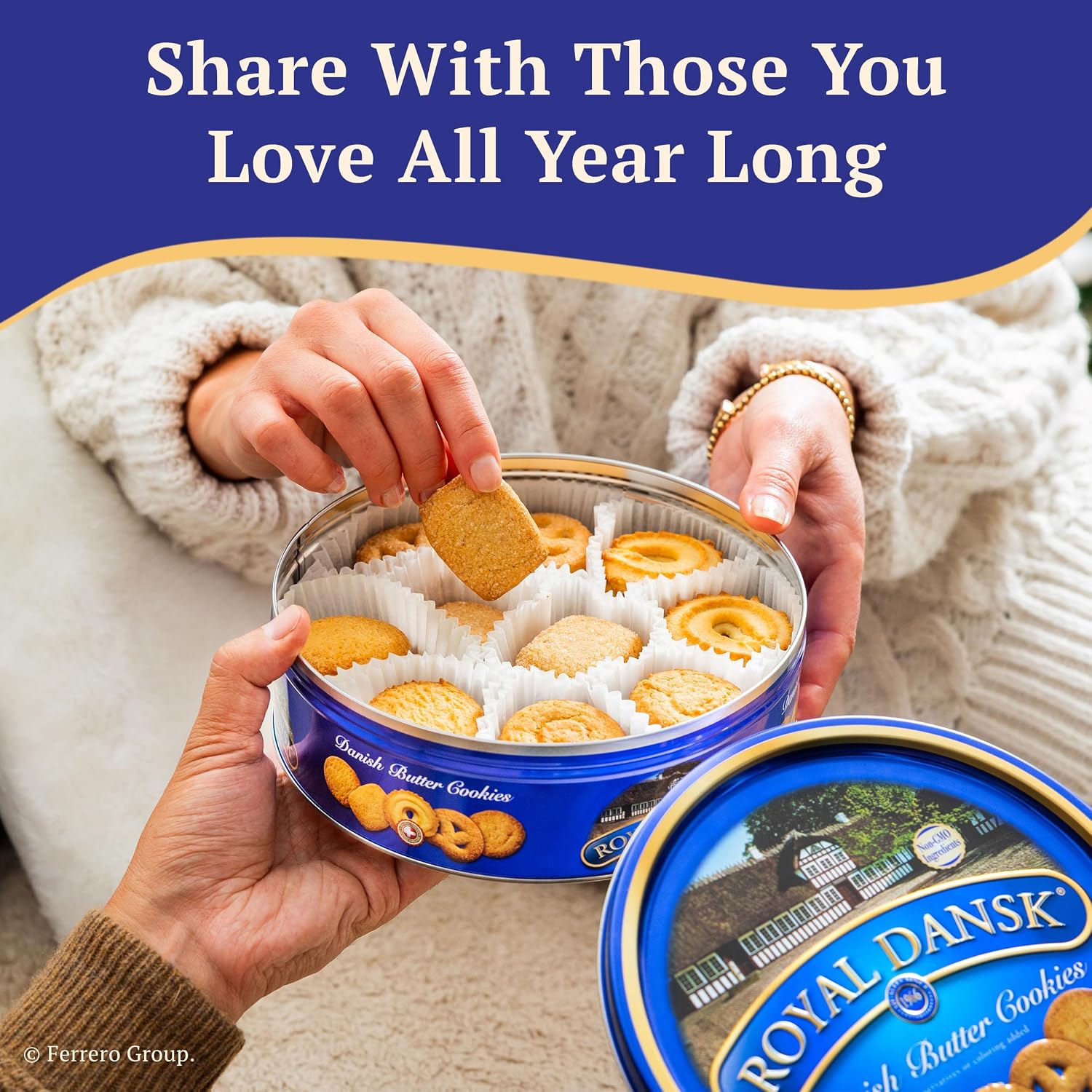 Royal Dansk Butter Cookies, Premium Assorted Cookies Made with Real Butter, Great for Sharing and Hosting, 12 oz