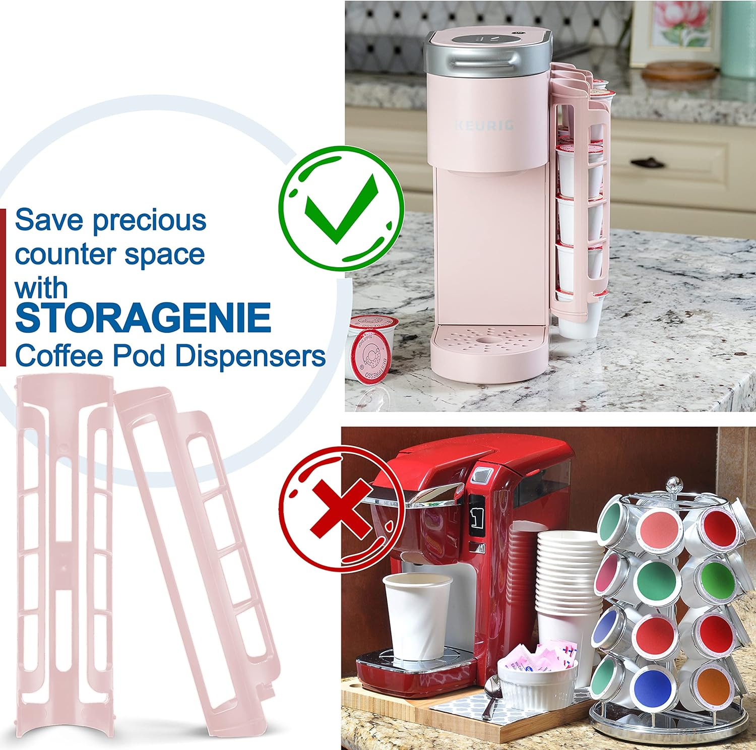 STORAGENIE Coffee Pod Holder for Keurig, Stores 10 Pods
