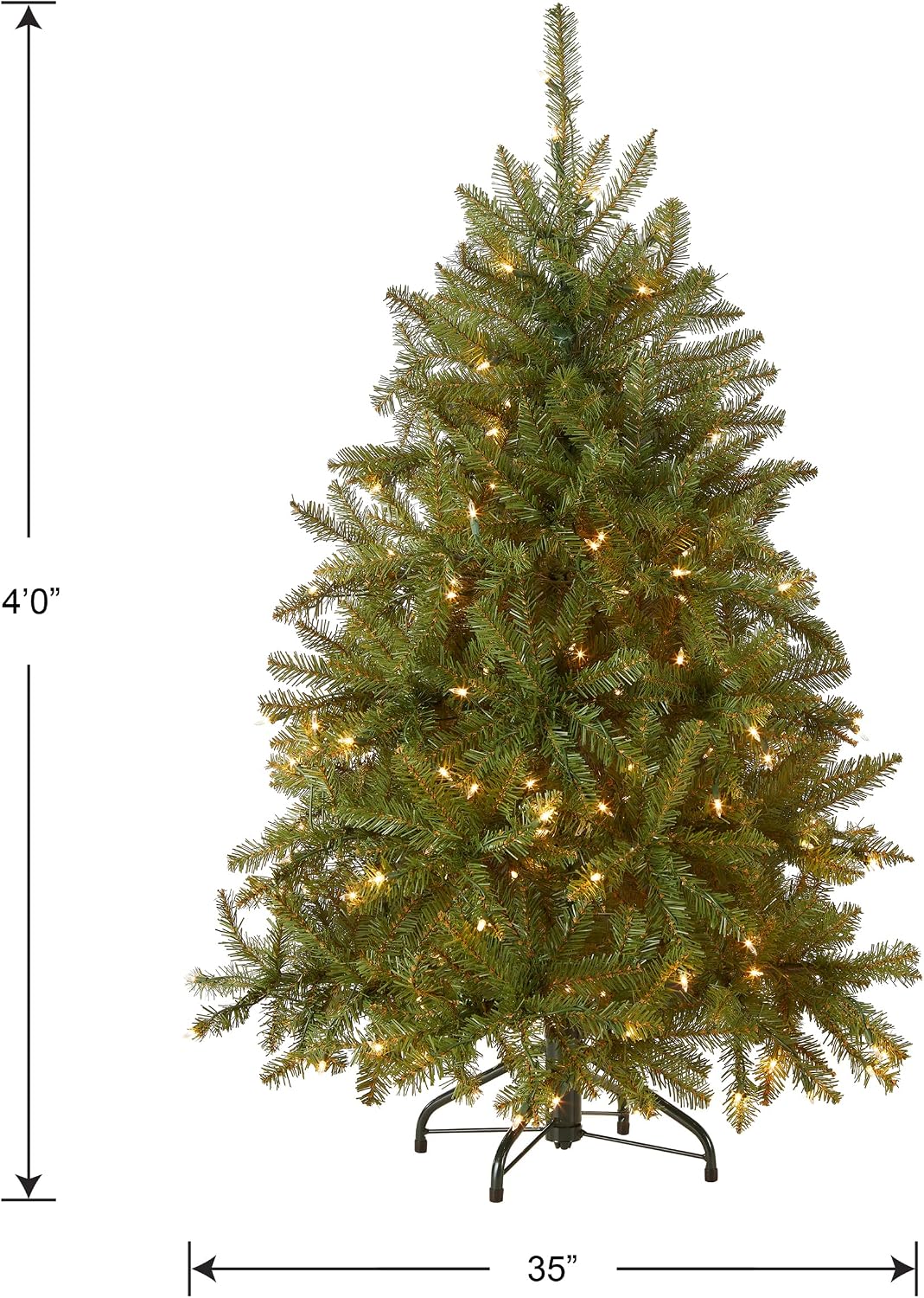 National Tree Company 7ft Pre-Lit Dunhill Fir Artificial Christmas Tree | 700 Clear Lights, 2,144 Tips, Includes Stand, Green