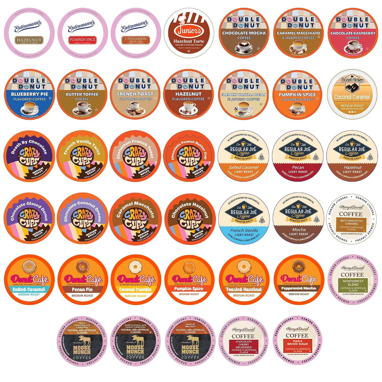 Crazy Cups Flavored Coffee Pods, Peppermint Chocolate Mocha Coffee, Single Serve for Keurig K-Cups Machines