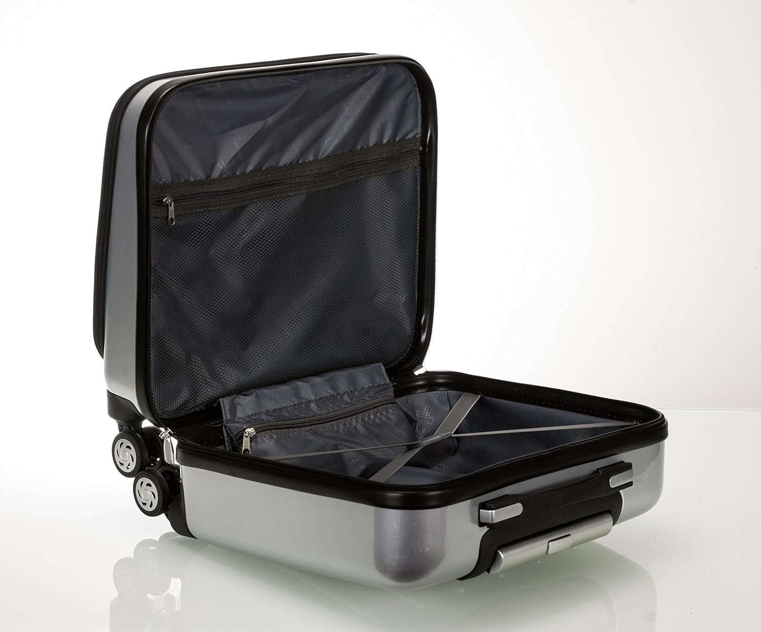 Rockland Revolution Hardside Rolling Computer Case, Carry-On, Silver