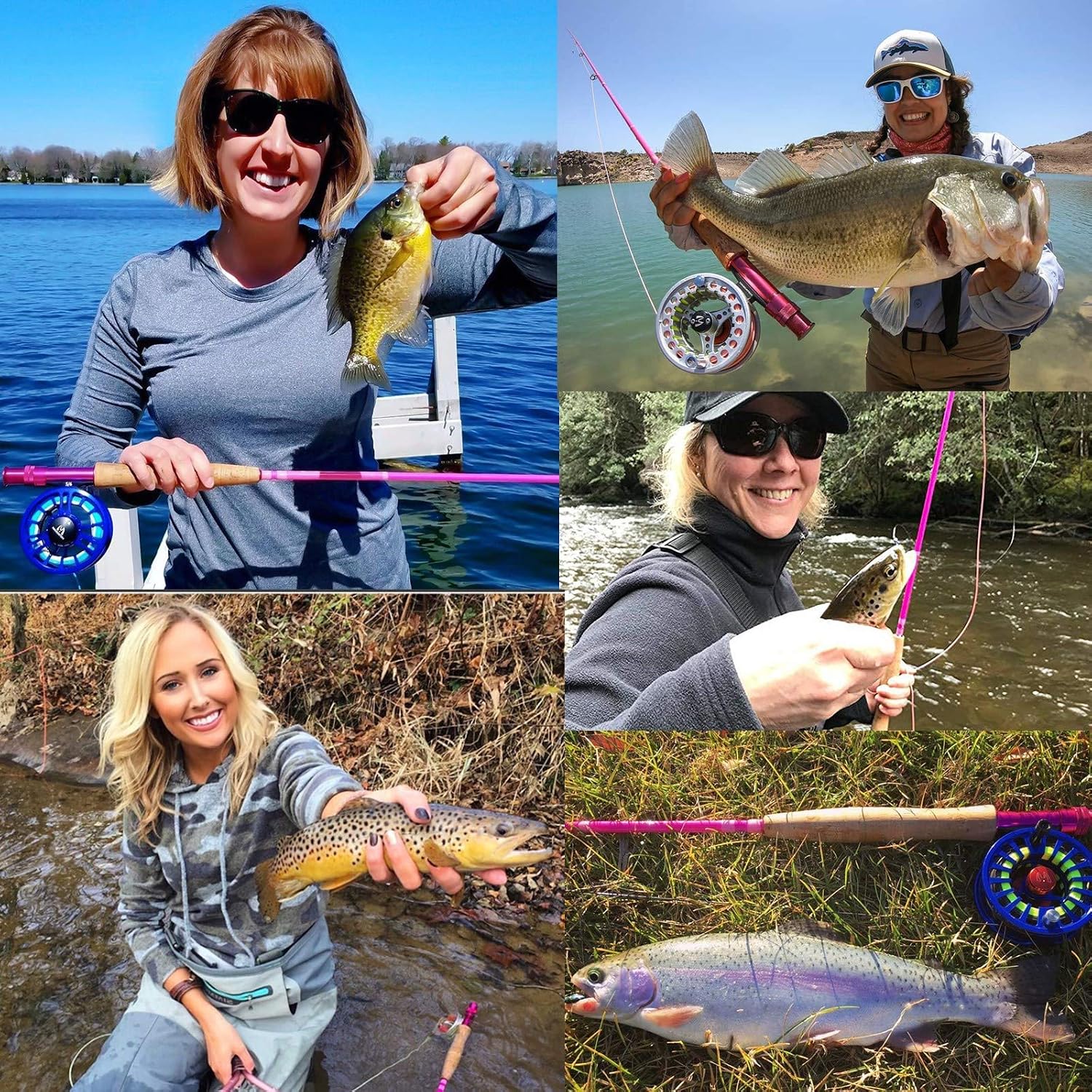 Maxcatch Women's Elegant Pink Fly Fishing Rod: 2/5-weight with Rod Tube