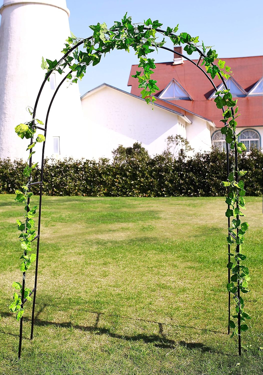 1. GO Steel Garden Arch, 7'8" High x 4'5" Wide, Garden Arbor for Various Climbing Plant, Outdoor Garden Lawn Backyard