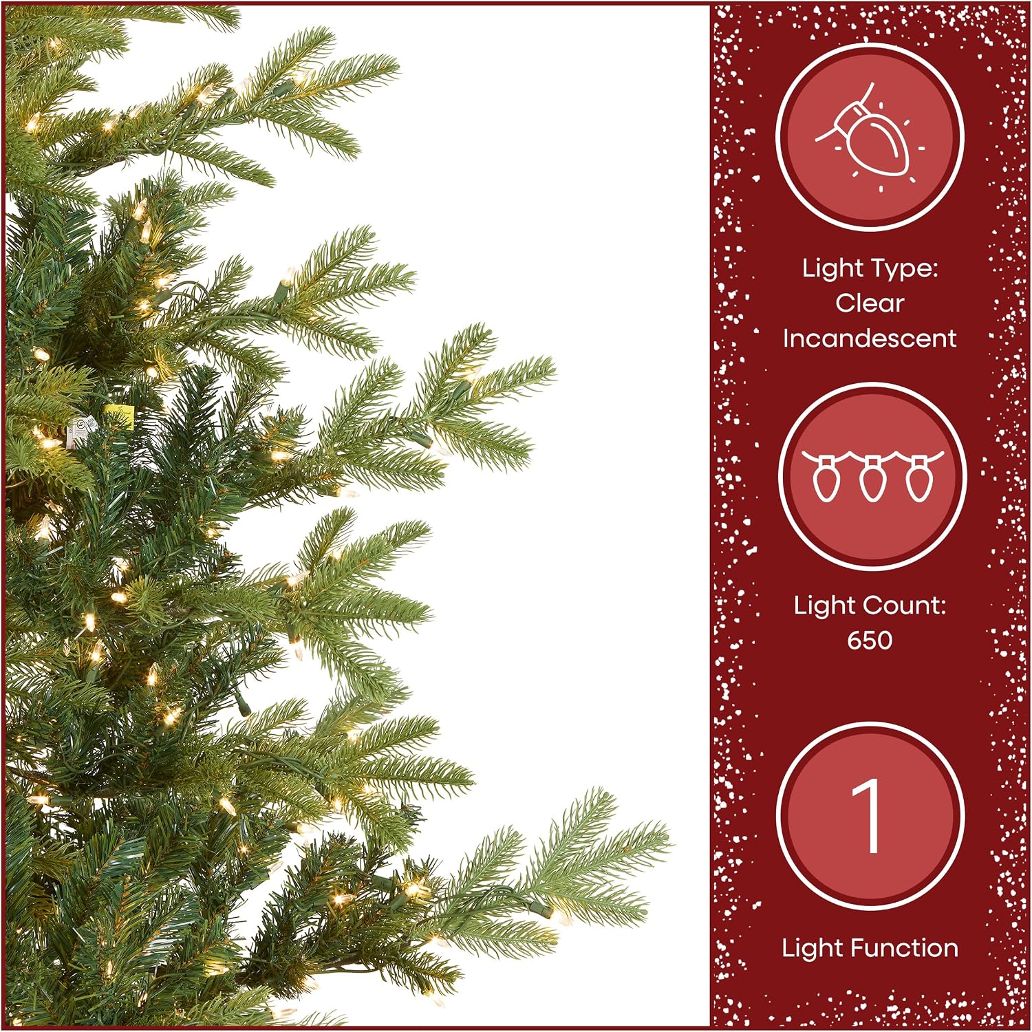National Tree Company 'Feel Real' Pre-lit Artificial Christmas Tree | Includes Pre-strung White Lights and Stand | Norwegian Spruce - 7.5 ft | 750 Clear Lights, 1,325 Tips, Includes Stand, Artificial, Green