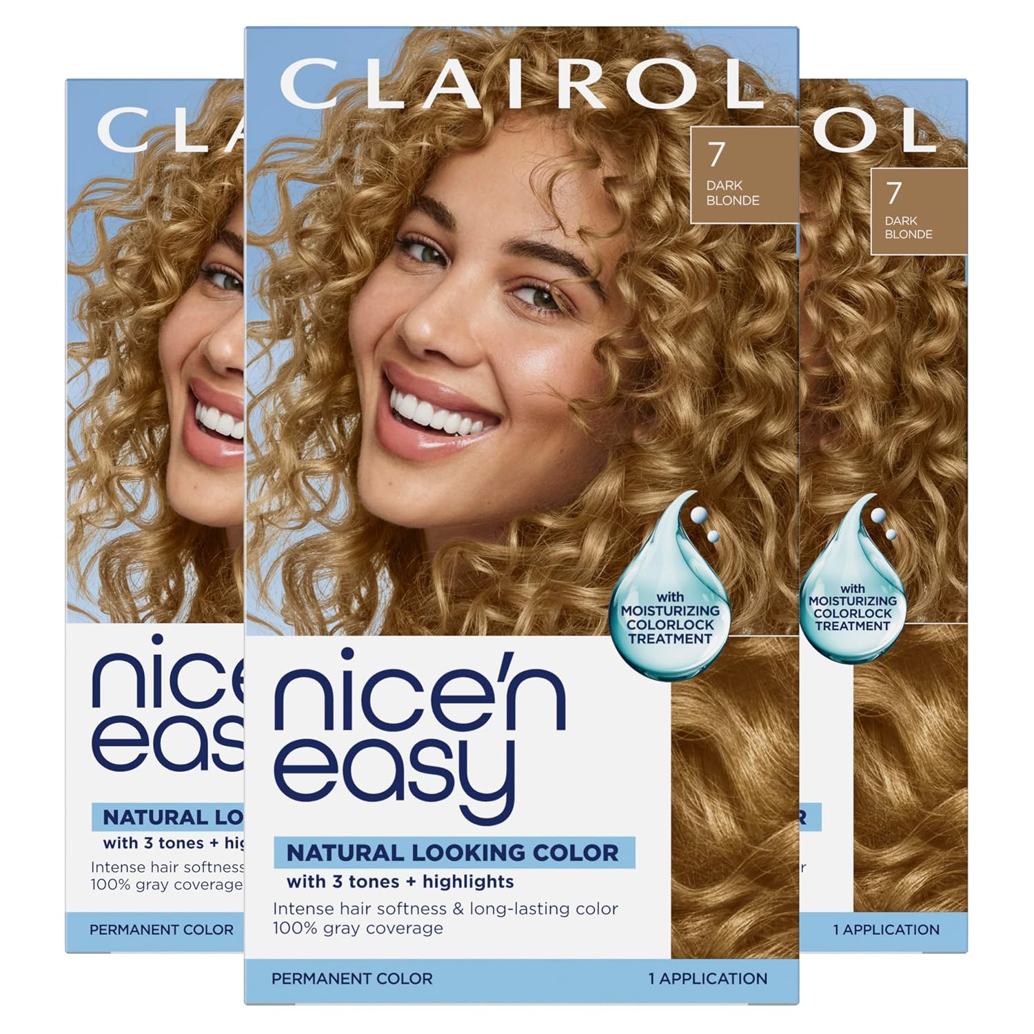 Clairol Nice'n Easy Permanent Hair Dye, 6A Light Ash Brown | Pack of 3