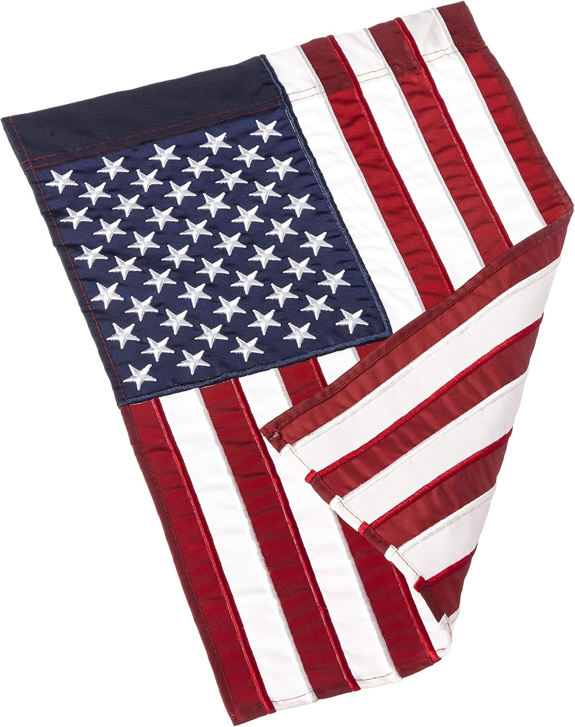 Evergreen American Flag 12x18 Double Sided | Patriotic House Flags For Outside Outdoor | Small American Flag Garden Size | Embroidered Stars and Stripes | USA Residential or Commercial