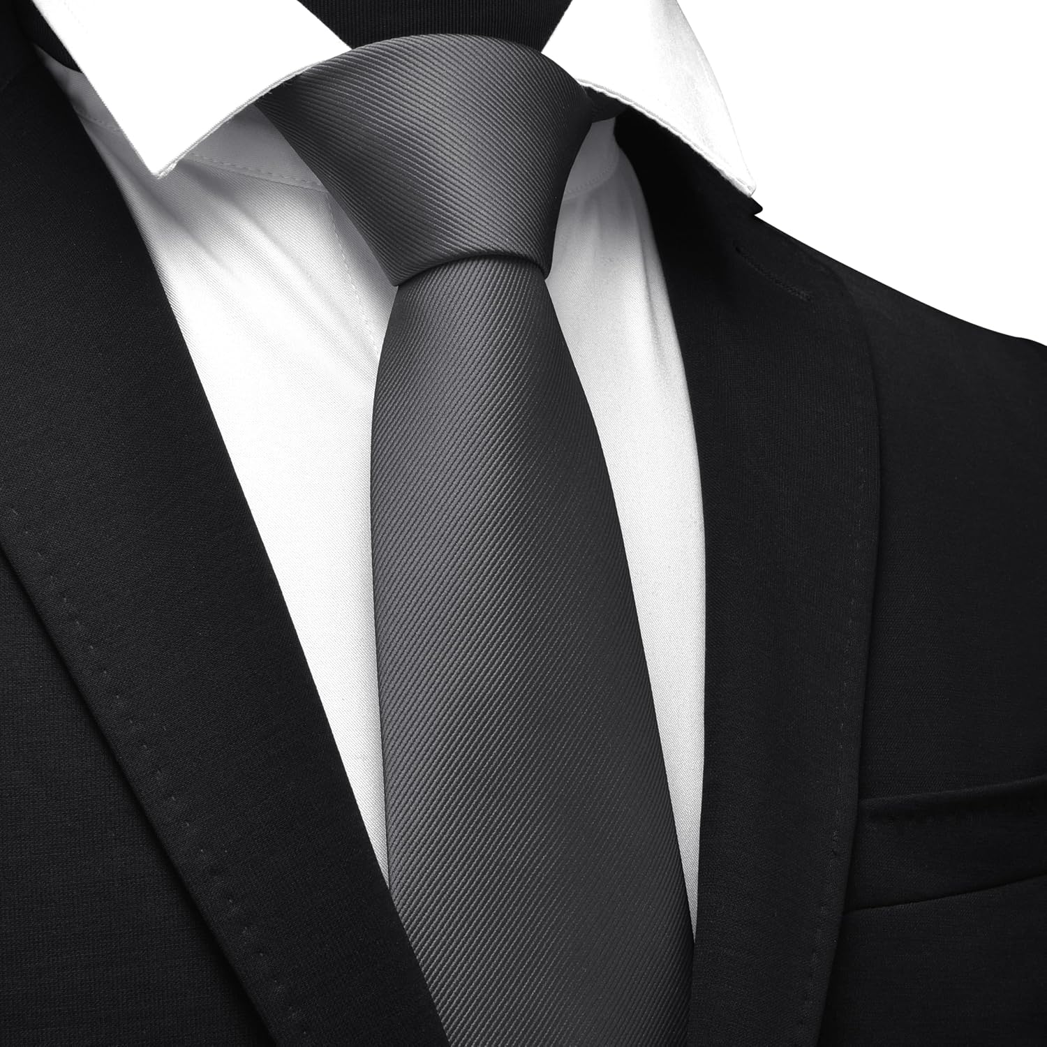 GUSLESON Classic New 3.15"（8cm） Men's Solid Color Necktie Wedding Business Tie + Gift Box