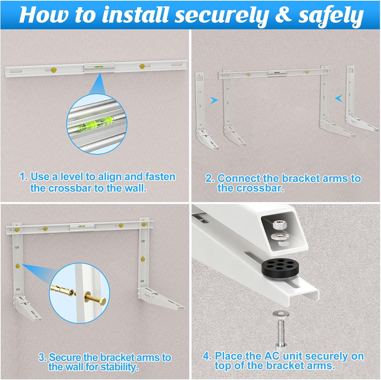 Mini Split Bracket for Ductless Air Conditioner Wall Mounting 7000 - 15000 BTU