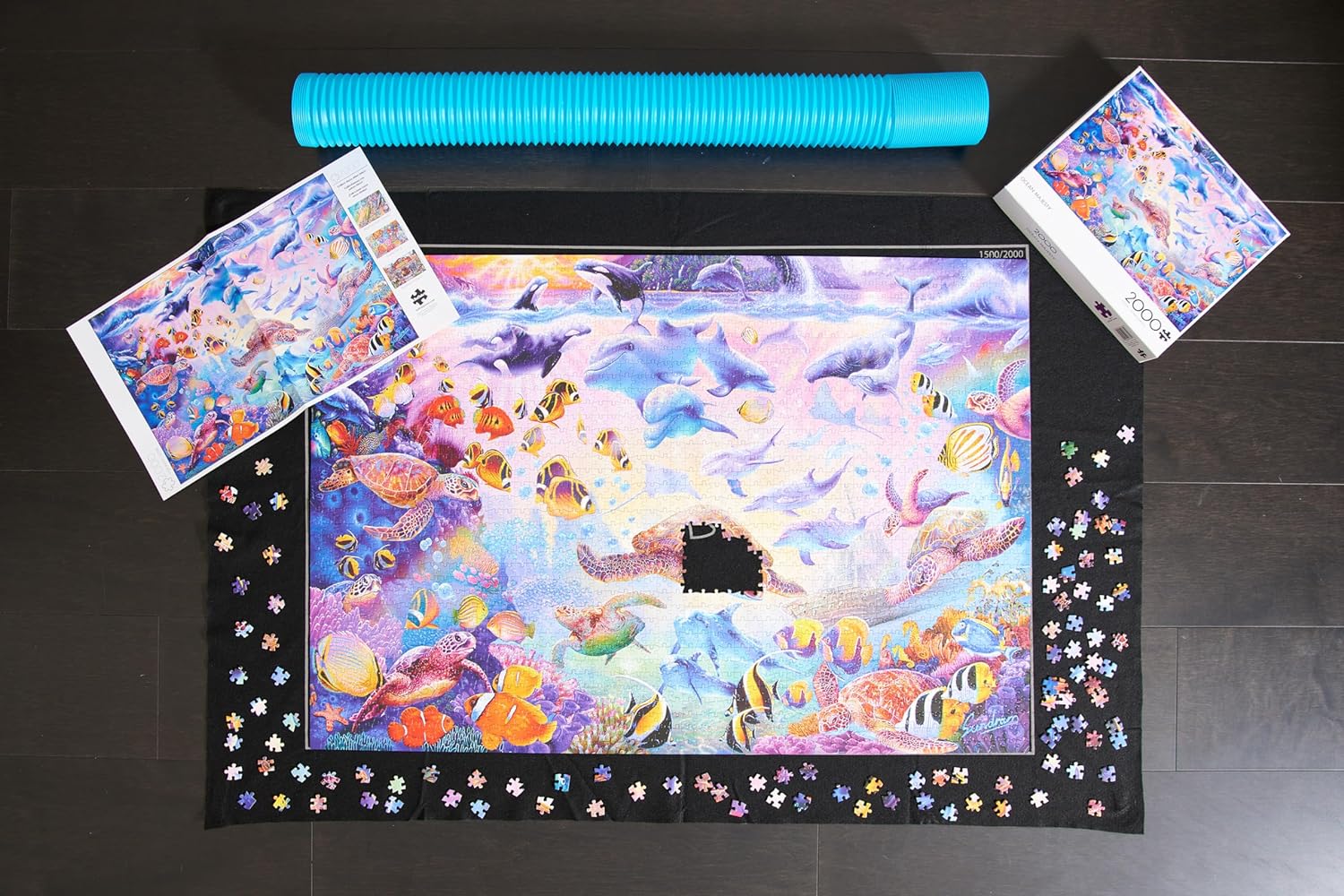 Buffalo Games - Roll-Up Puzzle Mat - Felt Saver Mat, Fits Up to 1500pc