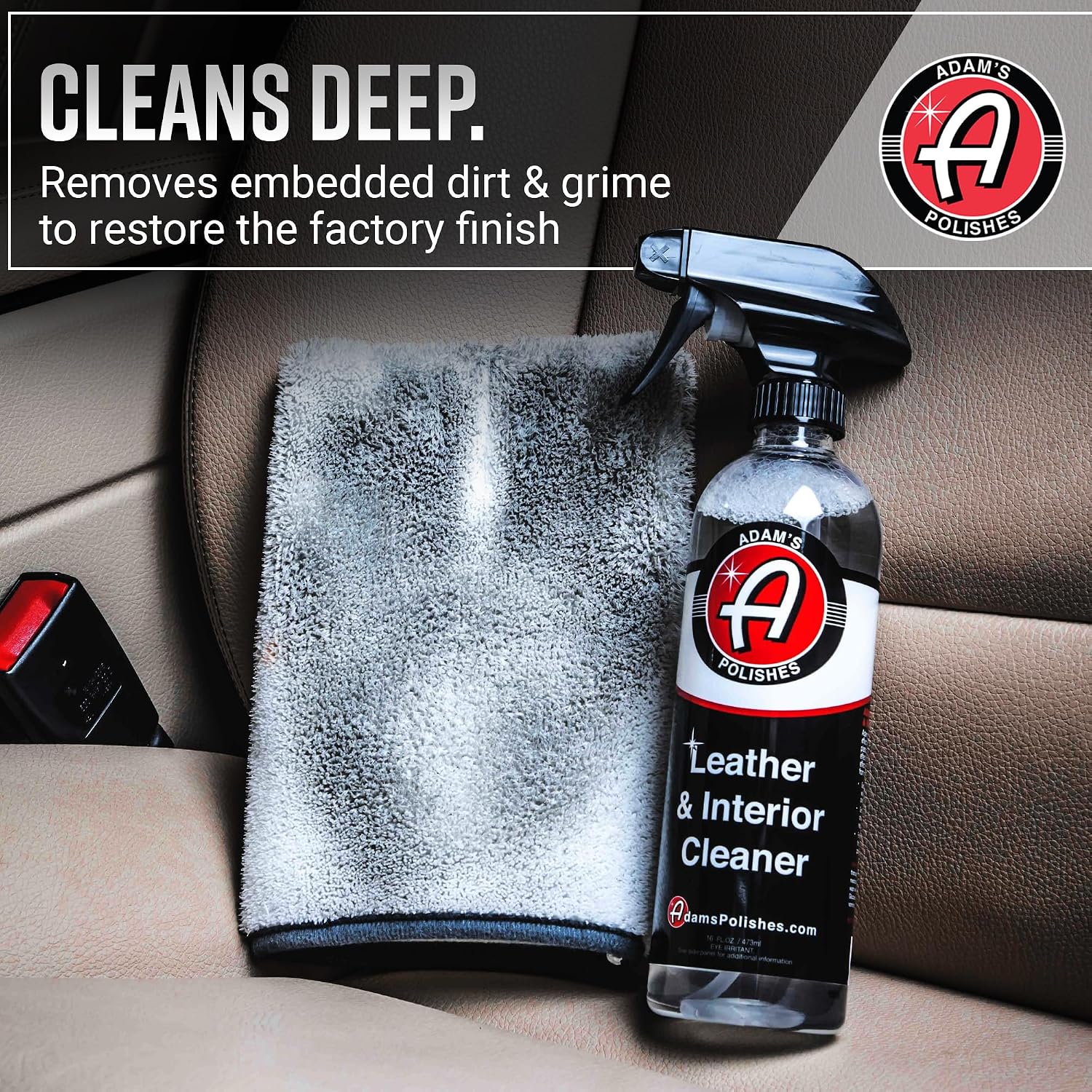 Adam's Polishes Leather Care Kit - Leather Cleaner & Conditioner Car Cleaning Supplies | UV Protection for Interior Accessories Steering Wheel Seat