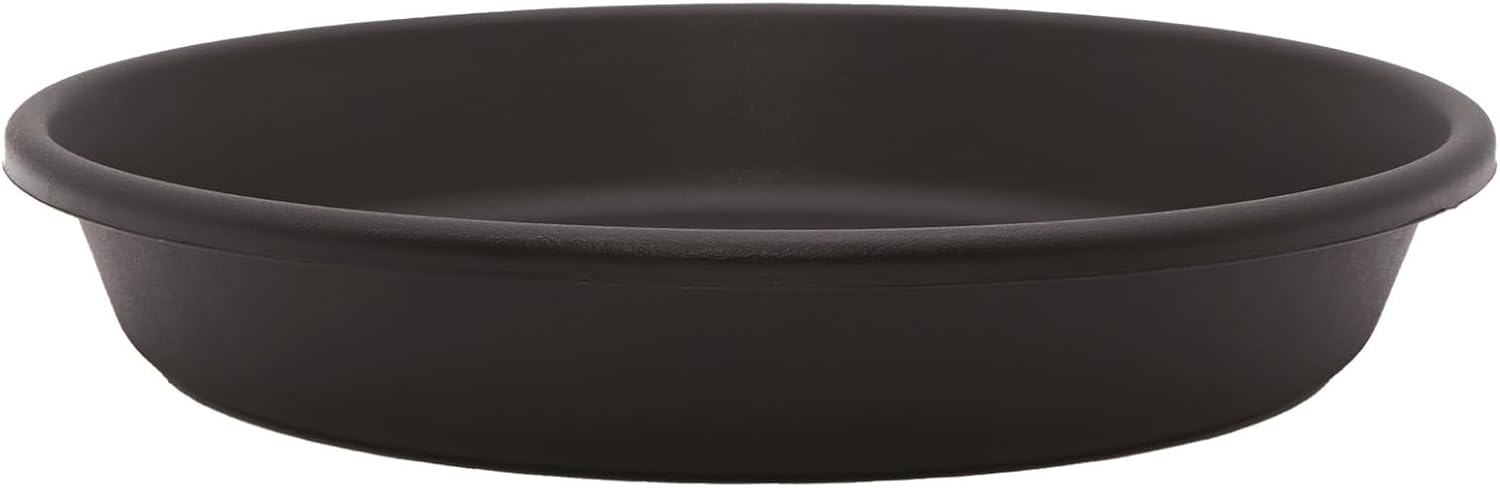 The HC Companies 14 Inch Round Plastic Classic Plant Saucer - Indoor Outdoor Plant Trays for Pots - 14"x14"x2.5" Sandstone