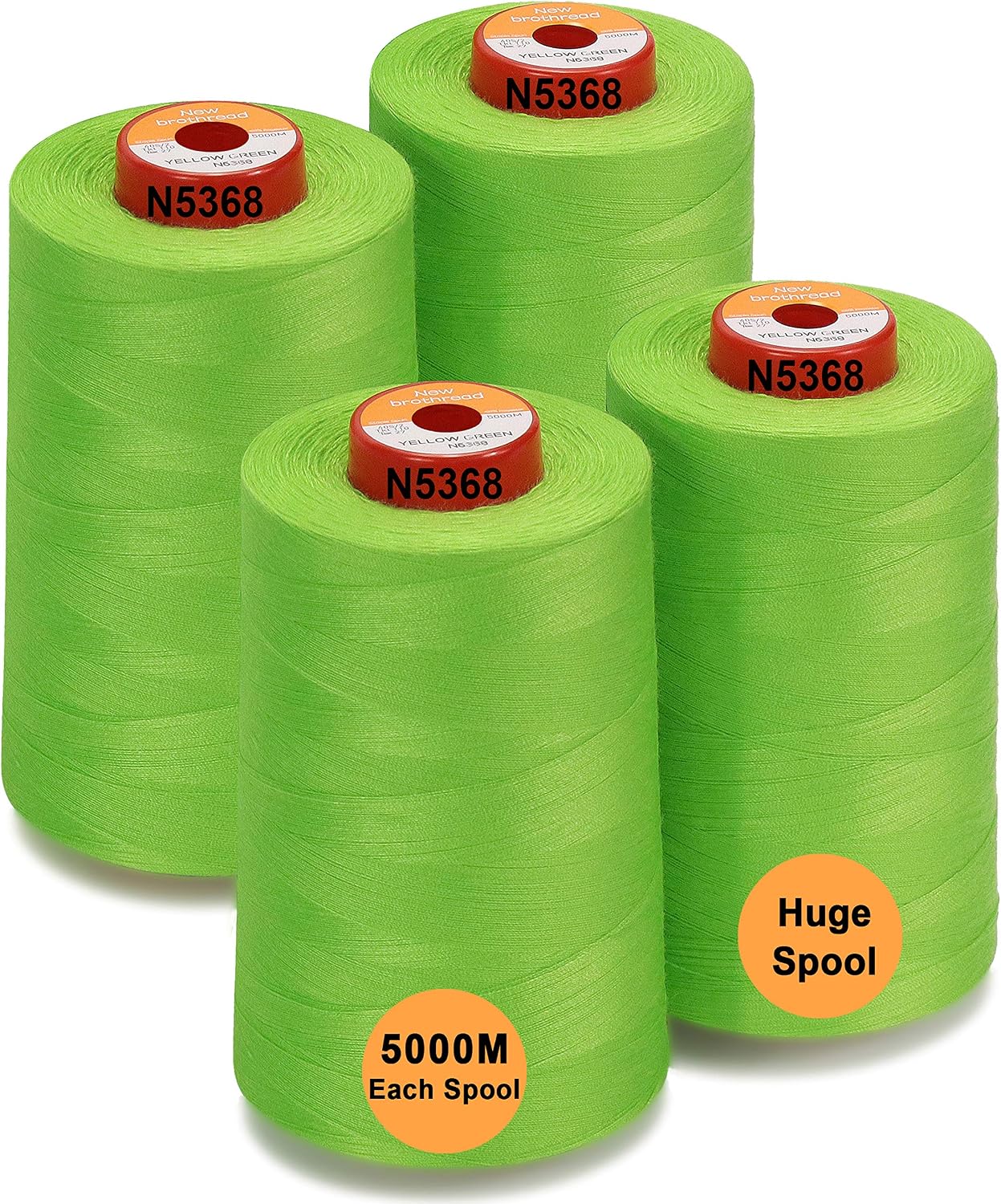 New brothread 4 Large Cones All Purpose Polyester Thread -Cream