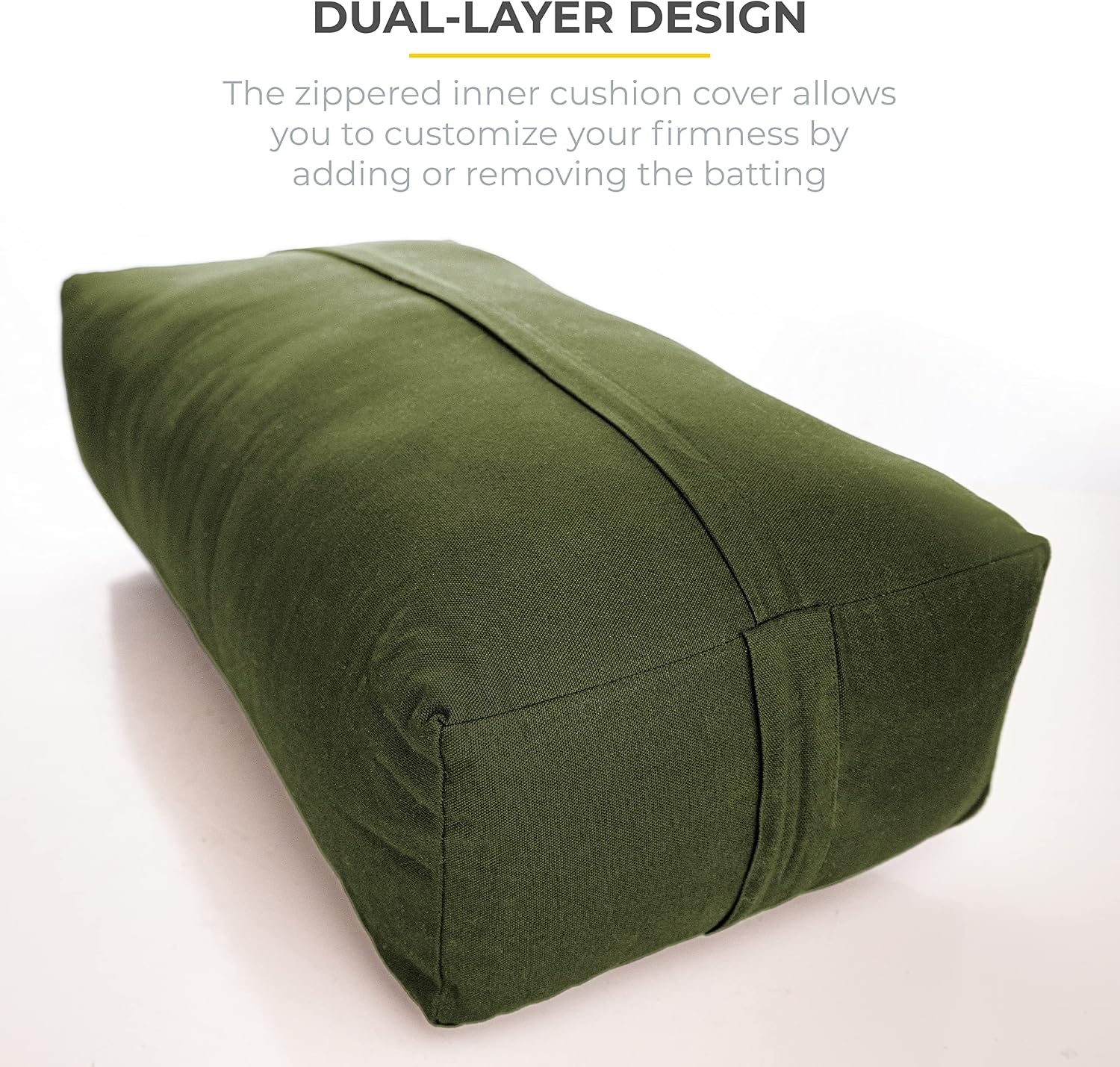 Firm Large Yoga Bolster, 24x12x6in