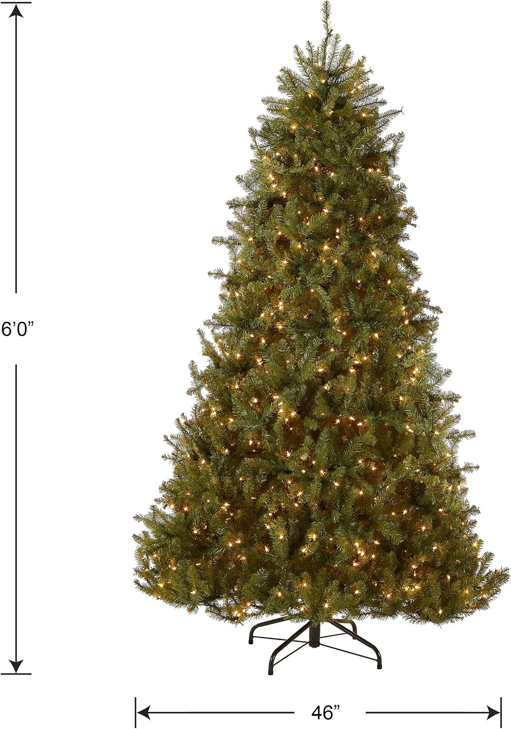 National Tree Company 7ft Pre-Lit Dunhill Fir Artificial Christmas Tree | 700 Clear Lights, 2,144 Tips, Includes Stand, Green