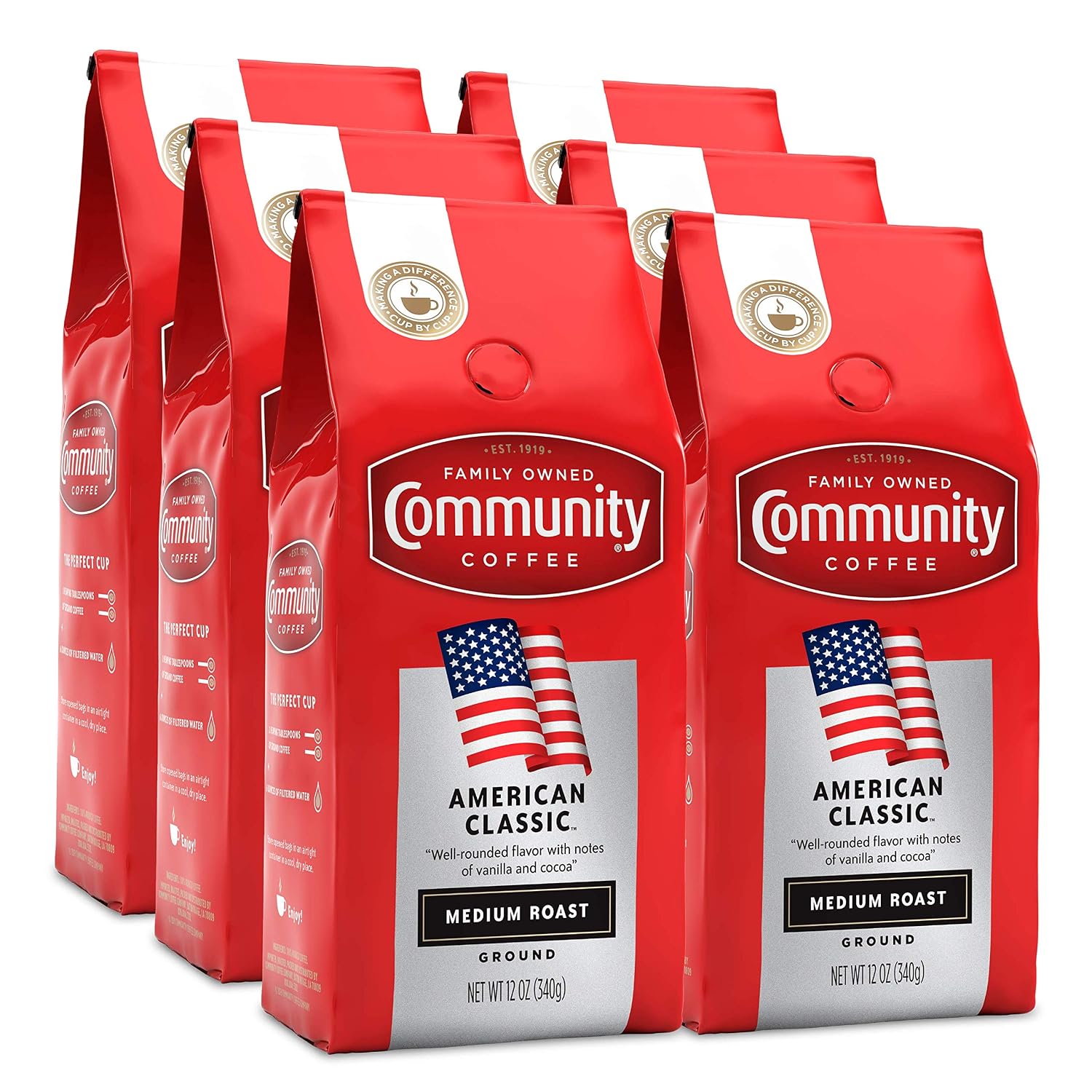 Community Coffee French Roast, Ground Coffee, Extra Dark Roast, 12 Ounce Bag (Pack of 1)