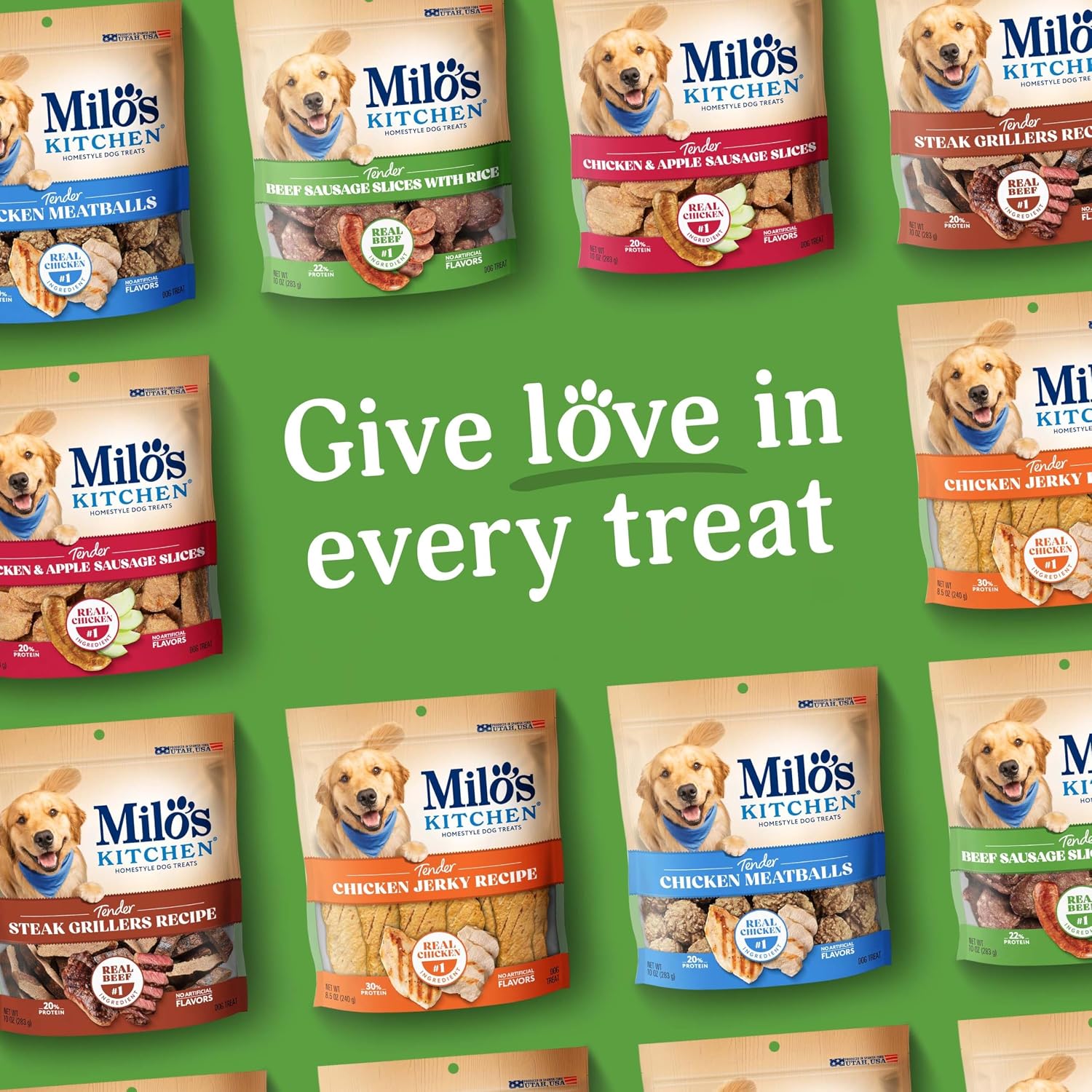 Milo’s Kitchen Chicken & Apple Sausage Slices Dog Treats, 18 Oz. Bag