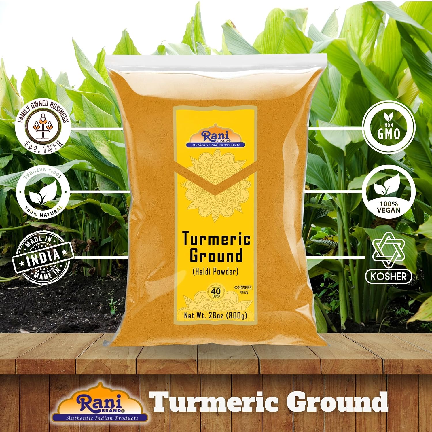 Rani Turmeric (Haldi) Root Whole Spice, Dried 7oz (200g) ~ All Natural | 100% Pure | Vegan | Gluten Friendly | NON-GMO | Kosher | Indian Origin