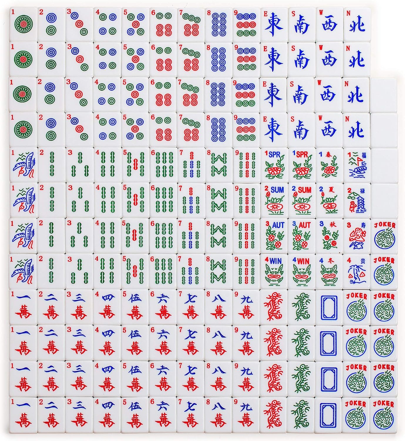 Yellow Mountain Imports Set of 166 American Mahjong Tiles, Koi (Tiles Only Set)