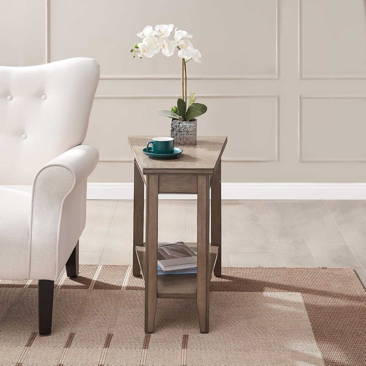 Leick Home Delton Wedge End Table, 17", Sienna