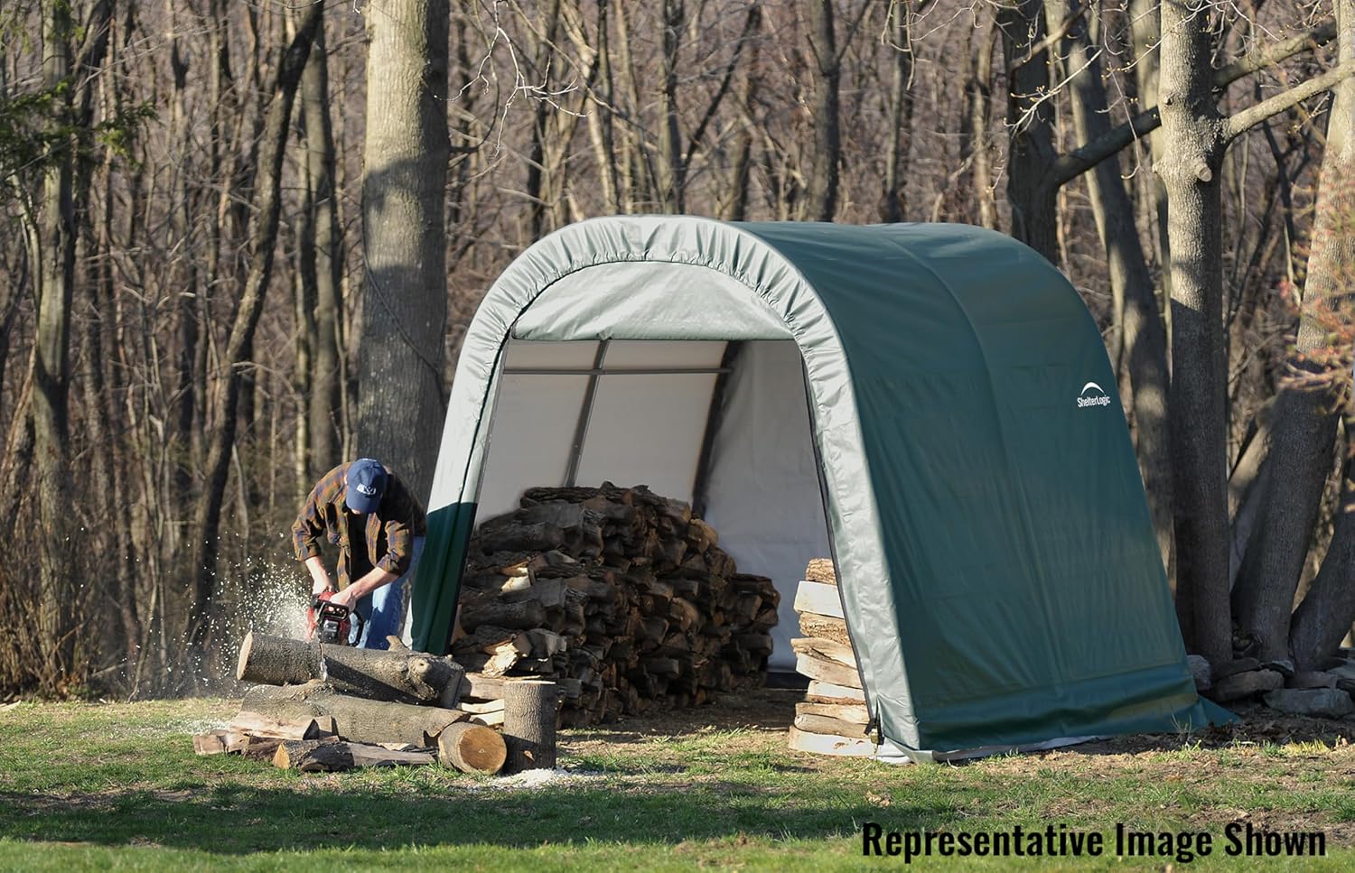 ShelterLogic 77813 Grey 10'x12'x8' Round Style Shelter