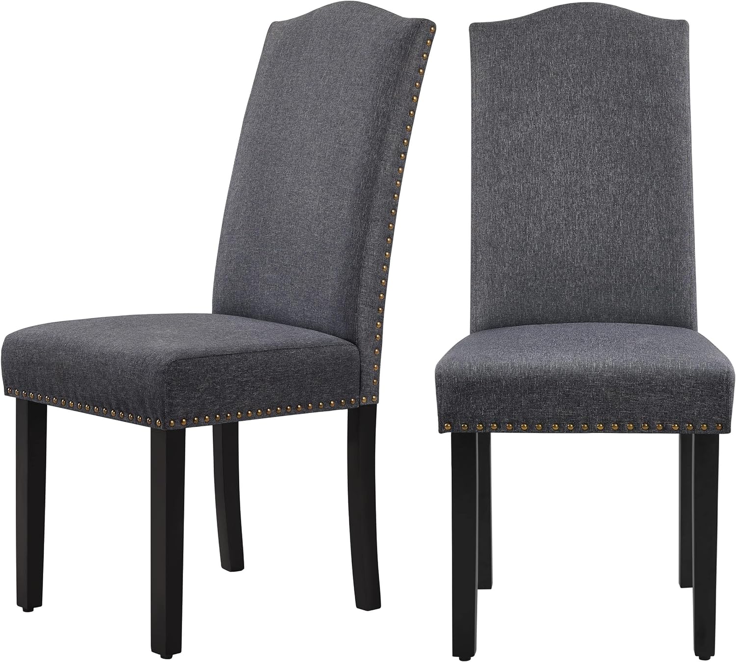 Yaheetech Dining Chairs Set of 2 High Back Parson Chairs Khaki