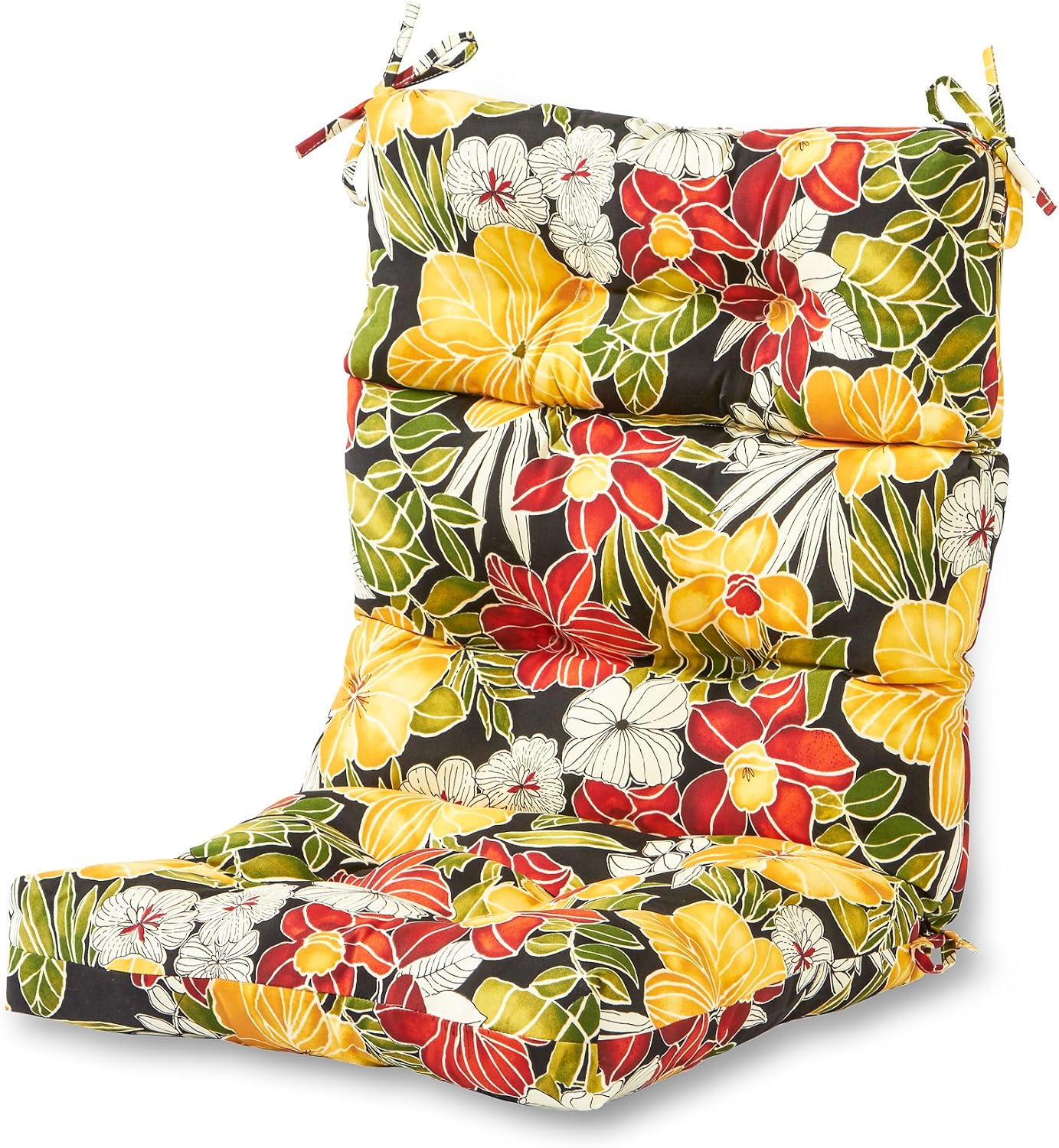 Greendale Home Fashions Outdoor 44x22-inch High Back Chair Cushions (Set of 2), Cement
