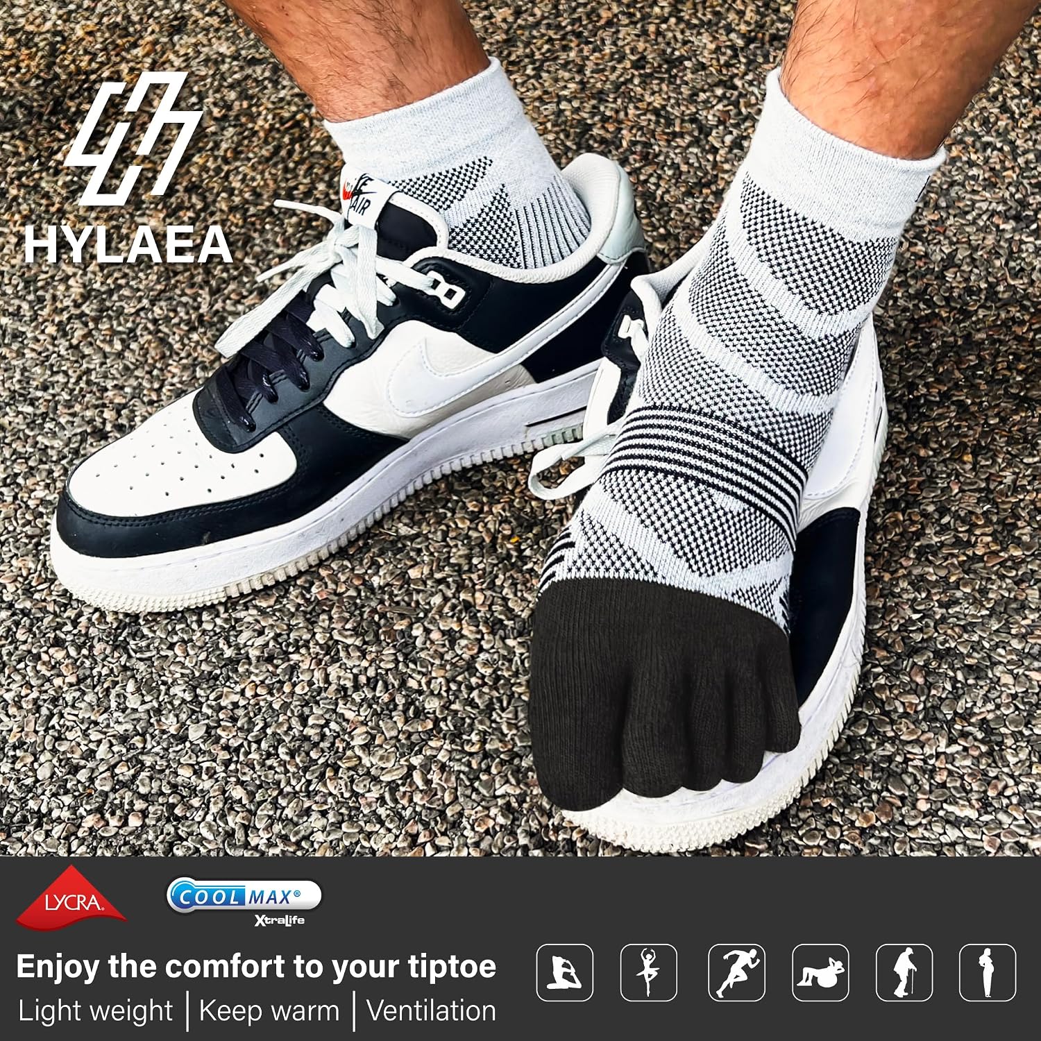 Hylaea Unisex Coolmax No Show Athletic Running Socks, Cushioned No Blisters
