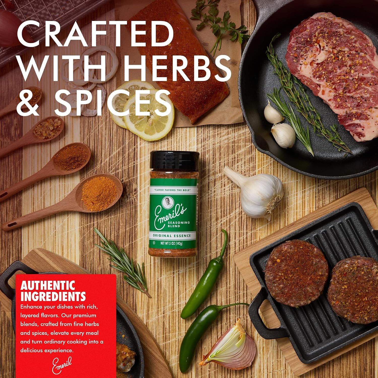 Emeril Lagasse 5 Oz, 3-Pack and 6-Pack Seasoning Blend: Original Essence, Cajun, Blackened, Chicken Rub, Steak Rub and Rib Rub Best Seasonings and Spices for Cooking (3PK - Chicken/Steak/Rib Rub)