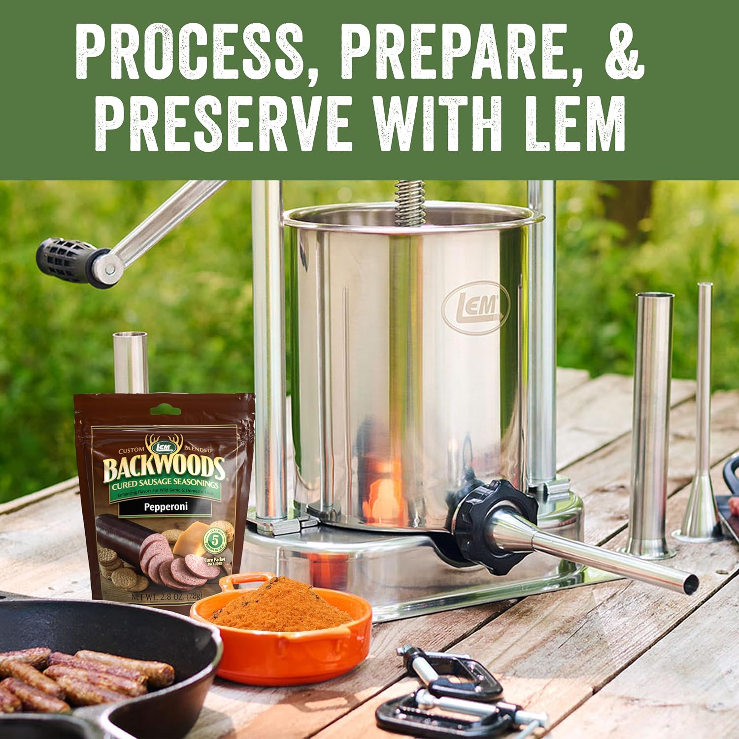 LEM Backwoods Cured Sausage Seasoning with Cure Packet, Jalapeno Summer Sausage