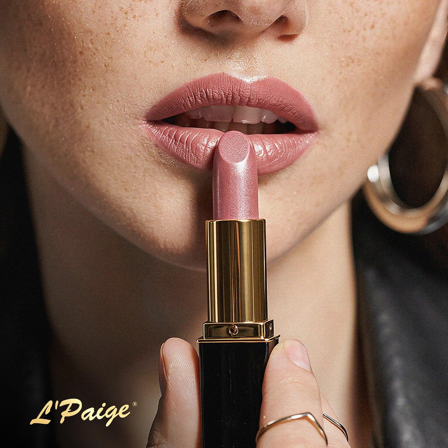 L’Paige Rosy Pearl Lipstick | Sheer Neutral Rose Lip Color | Aloe Vera Moisturizing Formula | Long-Lasting Hydrating Finish | Soft Silvery Pink Shade L56