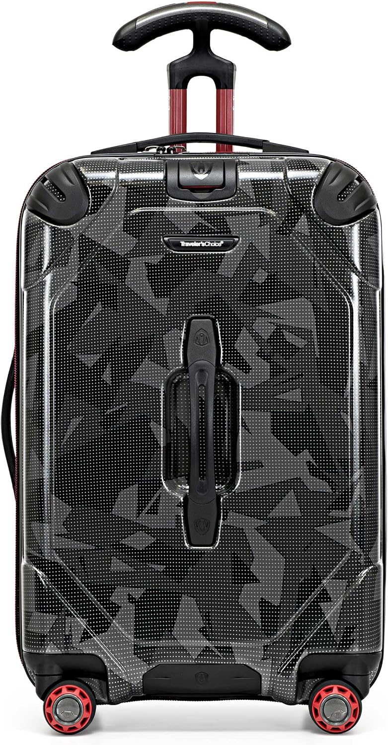 Traveler's Choice Maxporter II Polycarbonate Hardside Trunk with Spinner Wheels, Navy, 31-Inch Large Trunk