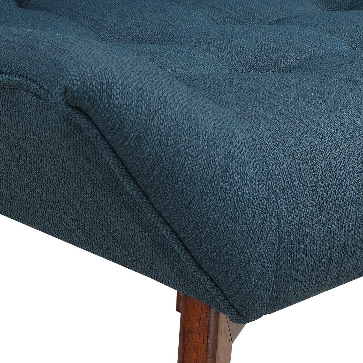 OSP Home Furnishings Shelly Mid-Century Modern Button Tufted Accent Chair with Solid Wood Sculpted Frame
