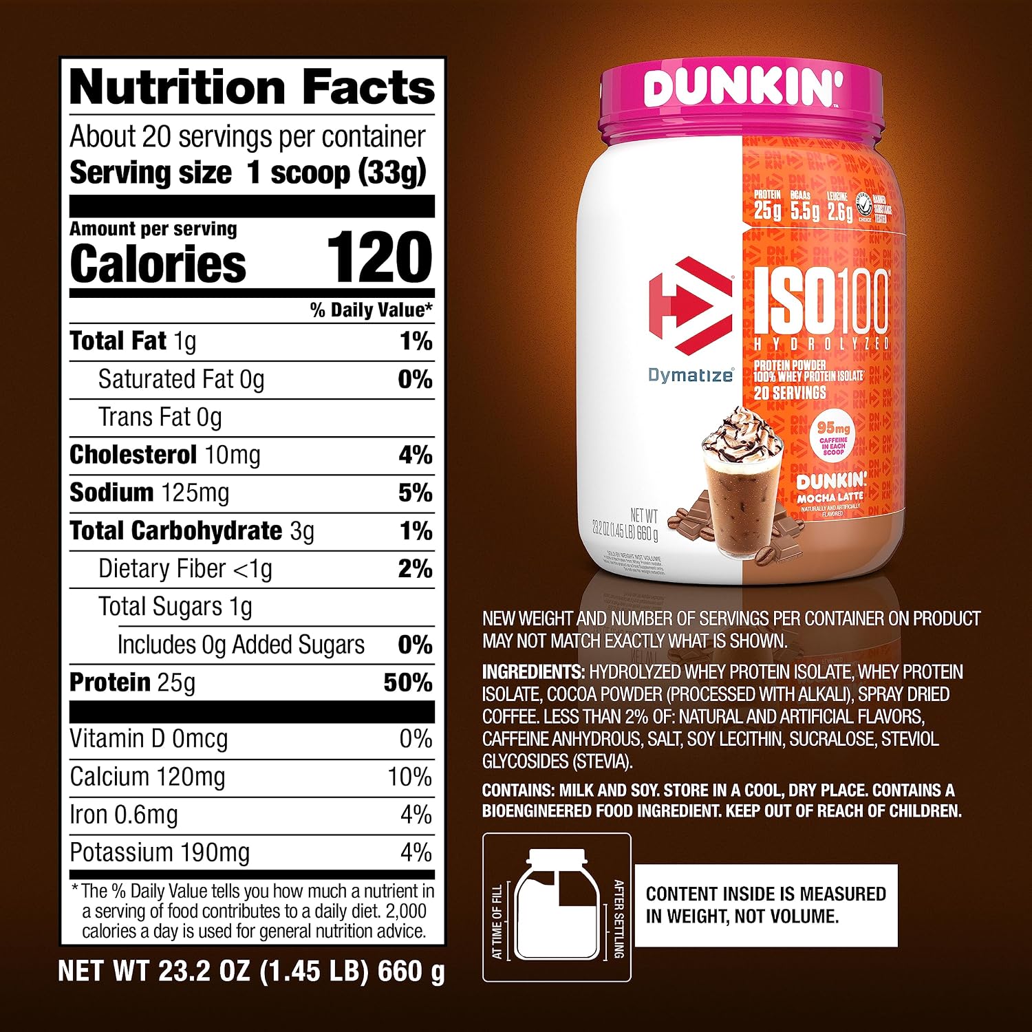 Dymatize ISO100 Protein Powder, 100% Whey Isolate, Gourmet Chocolate | 25g Protein, Hydrolyzed, Fast-Absorbing, Supports Muscle Health, 5.5g BCAAs, Gluten-Free, 76 Servings, 5 lb