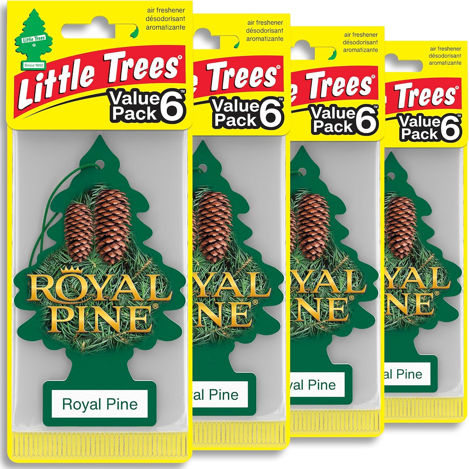 LITTLE TREES Car Air Freshener | Hanging Tree Provides Long Lasting Scent for Auto and Home | Royal Pine, 24 Air Fresheners