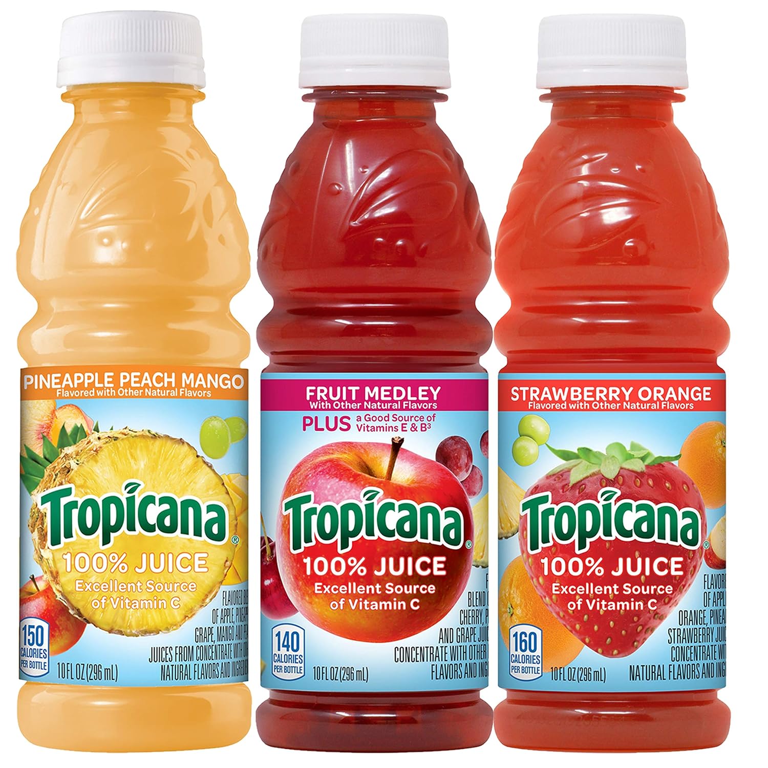 Tropicana Pineapple Peach Mango 100% Juice, 24-pack, 10 fl oz bottles