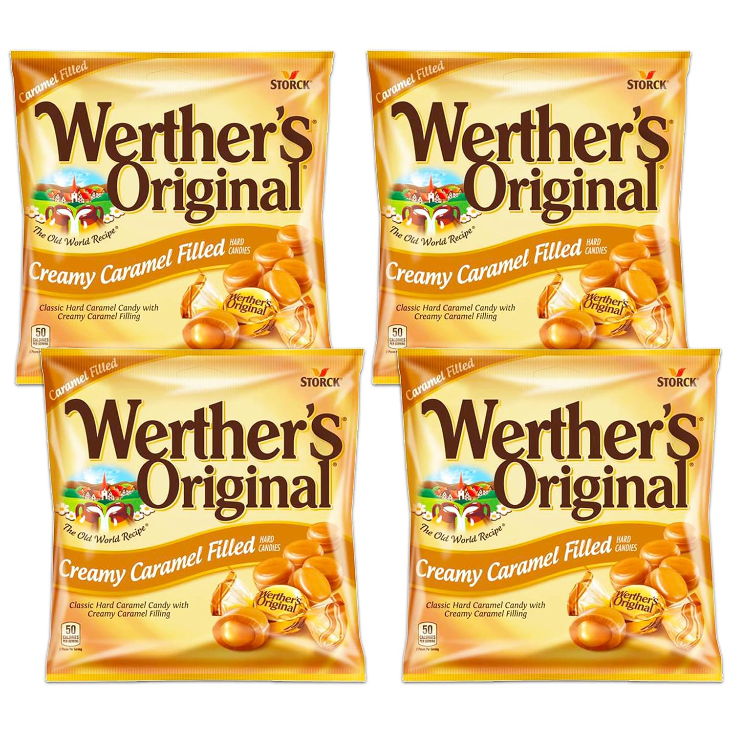 Werther's Original Caramel Coffee Hard Candy - Individually Wrapped Hard Candies for Halloween, Parties, or Snacks - 2.65 oz Bags (Pack of 3)