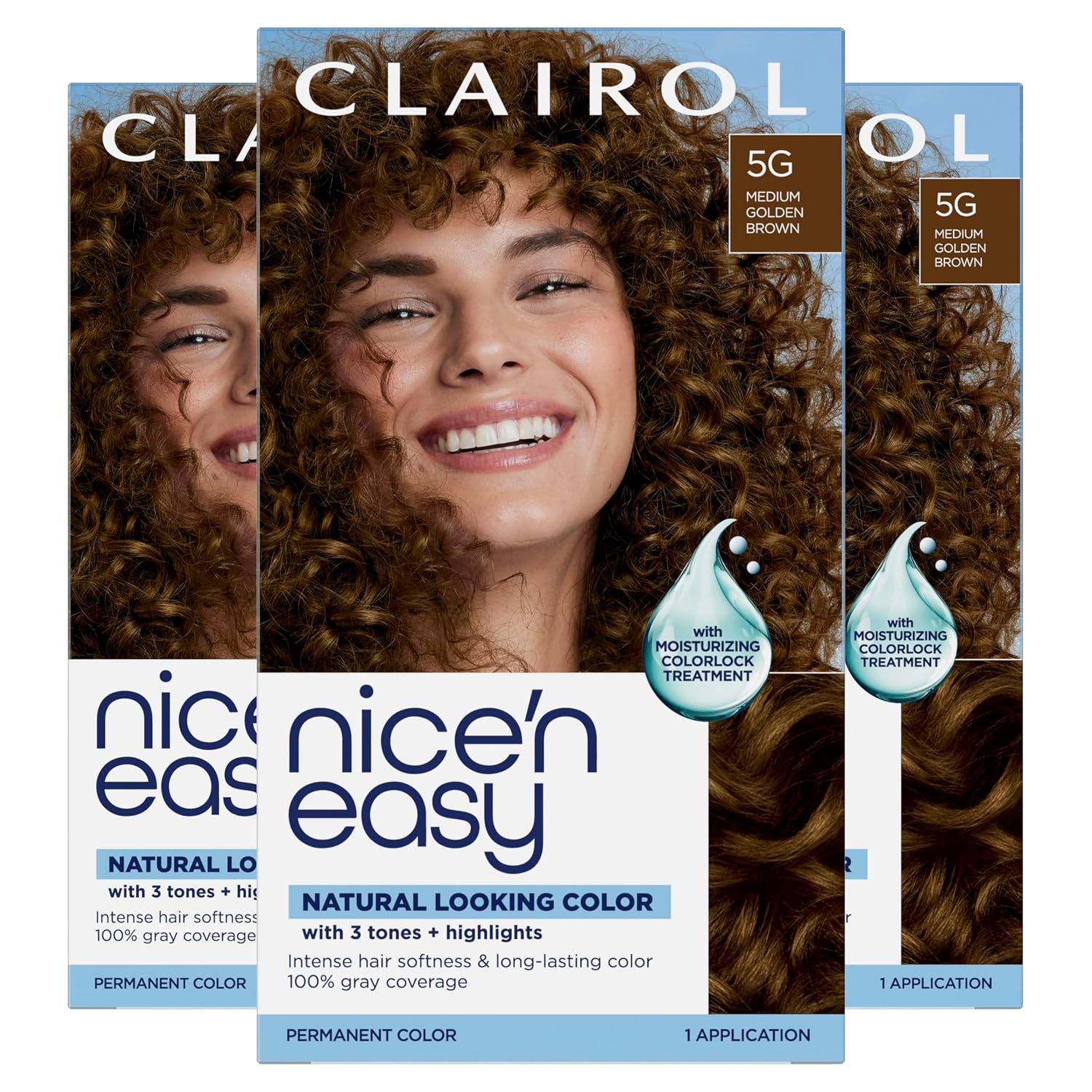 Clairol Nice'n Easy Permanent Hair Dye, 6A Light Ash Brown | Pack of 3