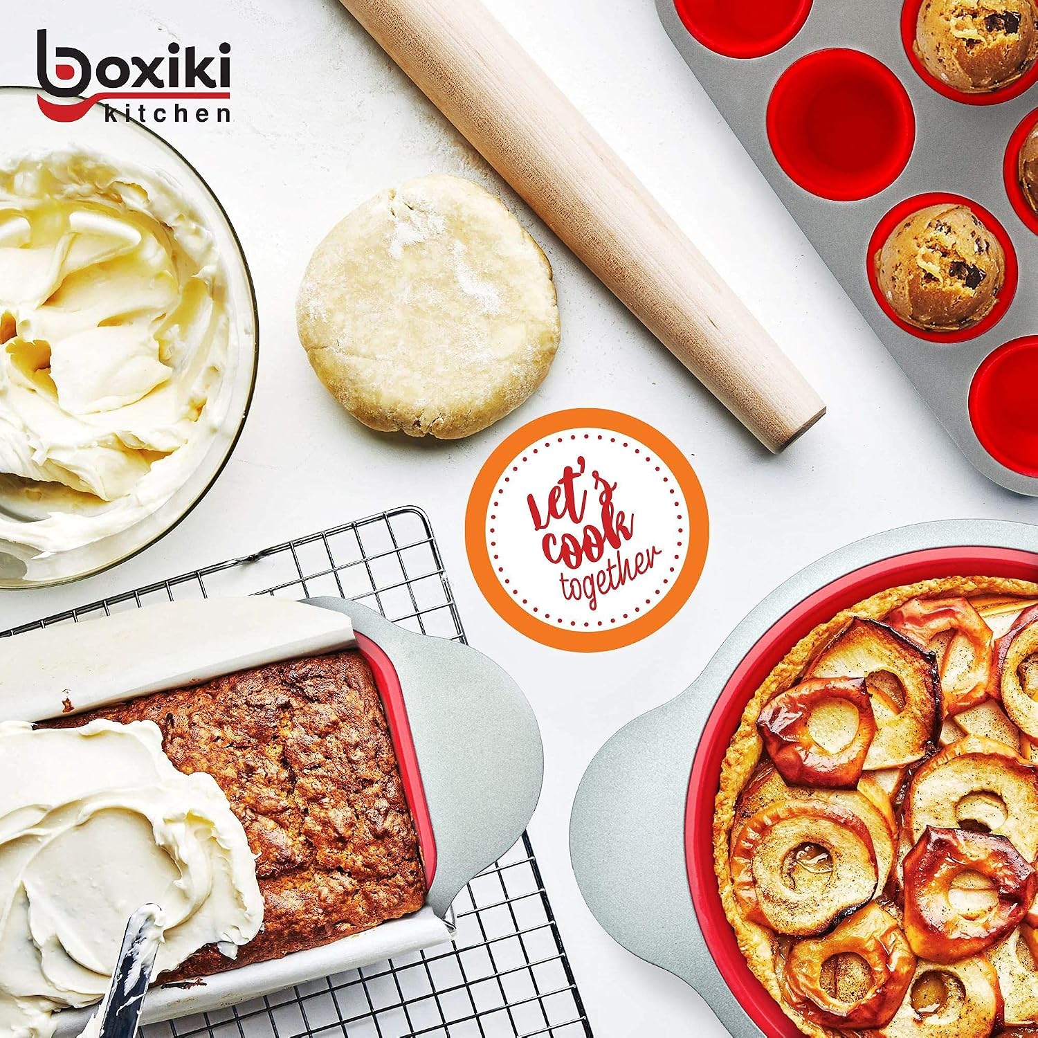 Premium Non-Stick Silicone Bread Loaf Pan, 9x5 Inches – Heavy-Duty Steel Frame, Non-Toxic, BPA & PFOA Free – Perfect for Pound Cakes, Breads, & More.