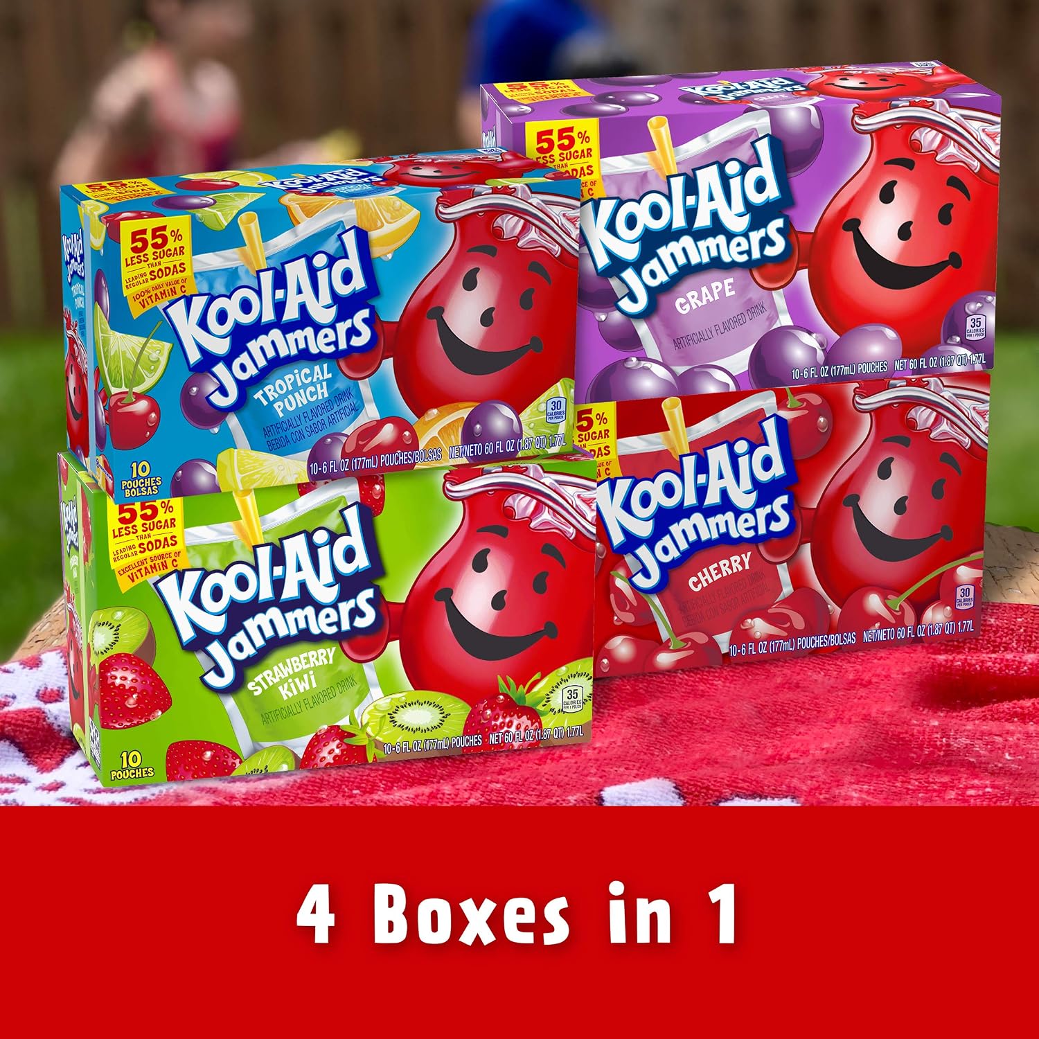 Kool-Aid Juice Drink, 40 ct Pack, Grape Flavored, 4 Boxes of 10 Pouches