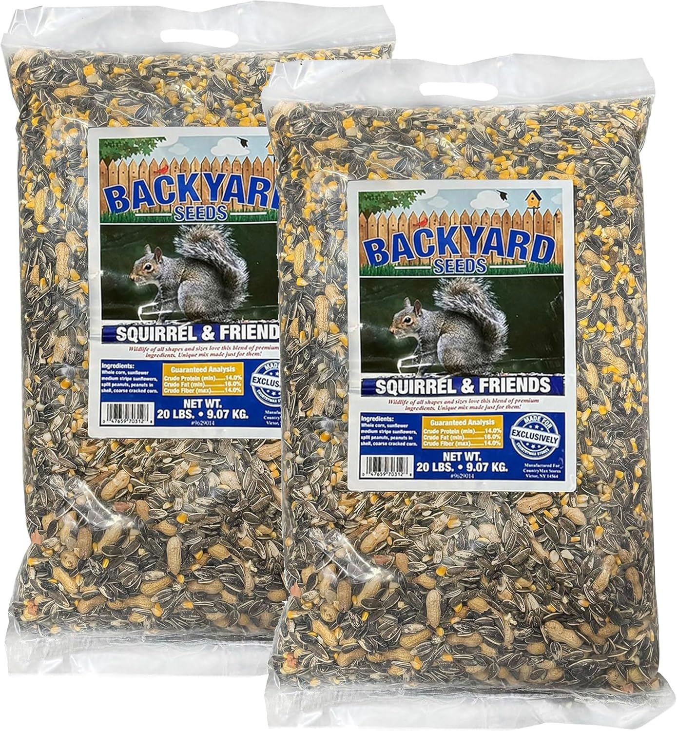 CountryMax Backyard Seeds Squirrel & Chipmunk Food Mix – 8 lb Bag – Premium Wildlife Blend with Sunflower Seeds, Peanuts & Corn – Ideal for Squirrels, Chipmunks, Rabbits & Backyard Birds​