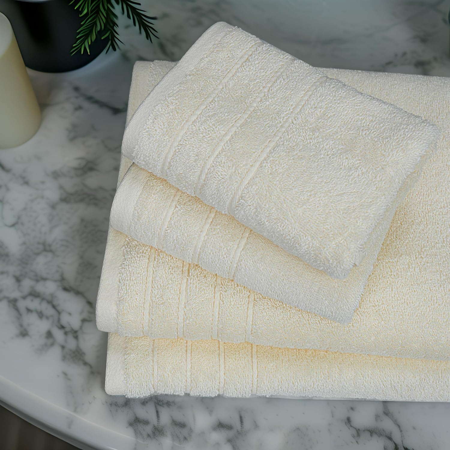 Tens Towels 8 Piece Towel Set, 2 XL Bath, 2 Hand, 4 Washcloth, Dark Grey